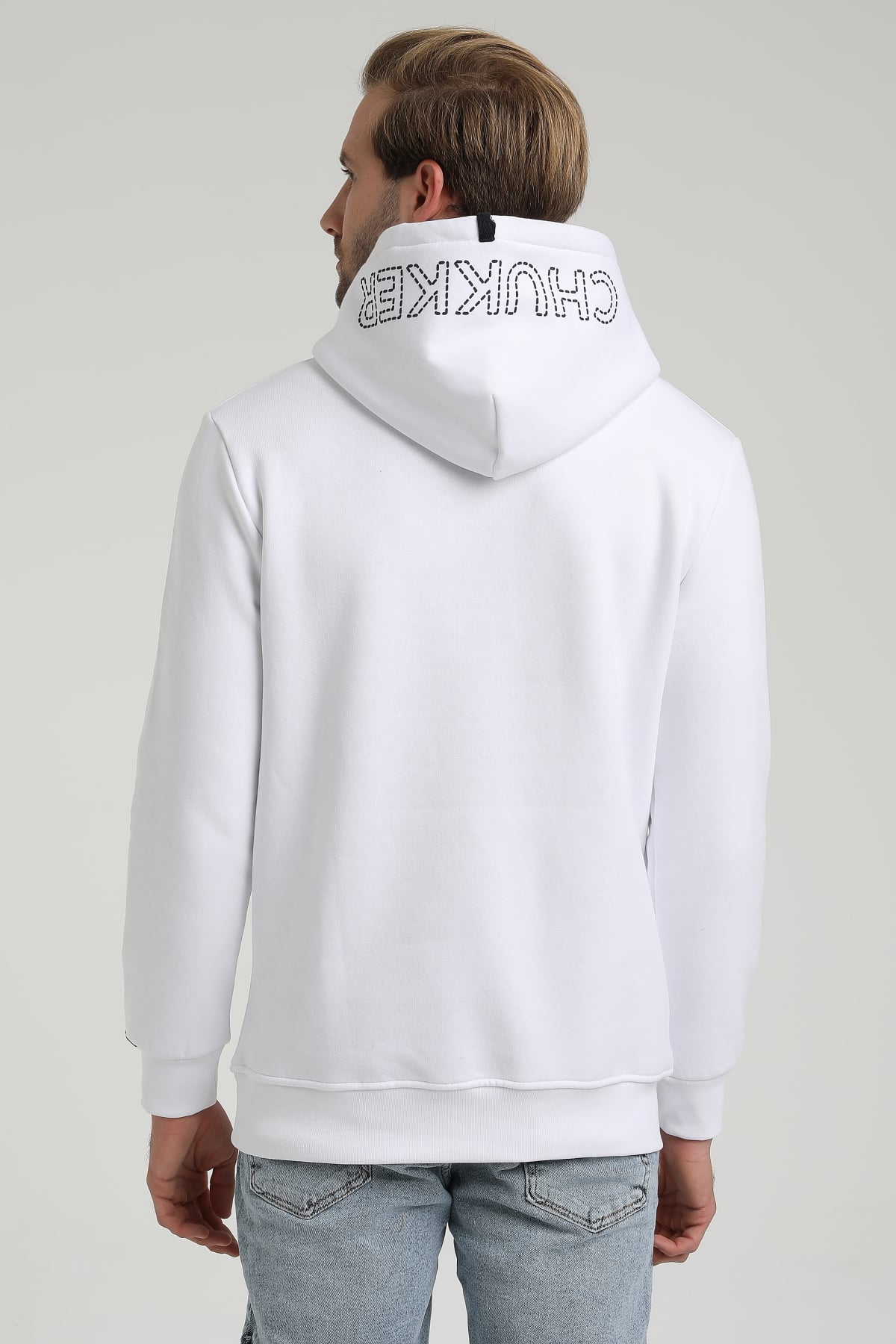New World Polo Bisiklet Yaka Beyaz Slim Fit Sweatshirt 22FWM64030