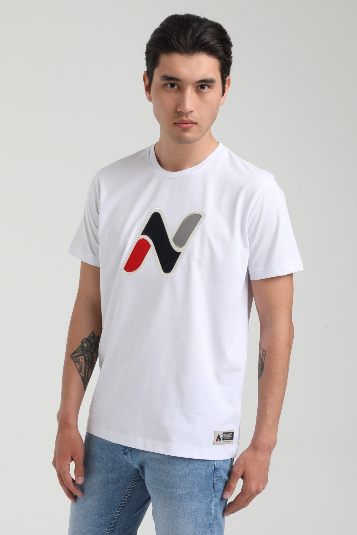 New World Polo Bisiklet Yaka Beyaz Slim Fit Tişört 22.01.T4.005