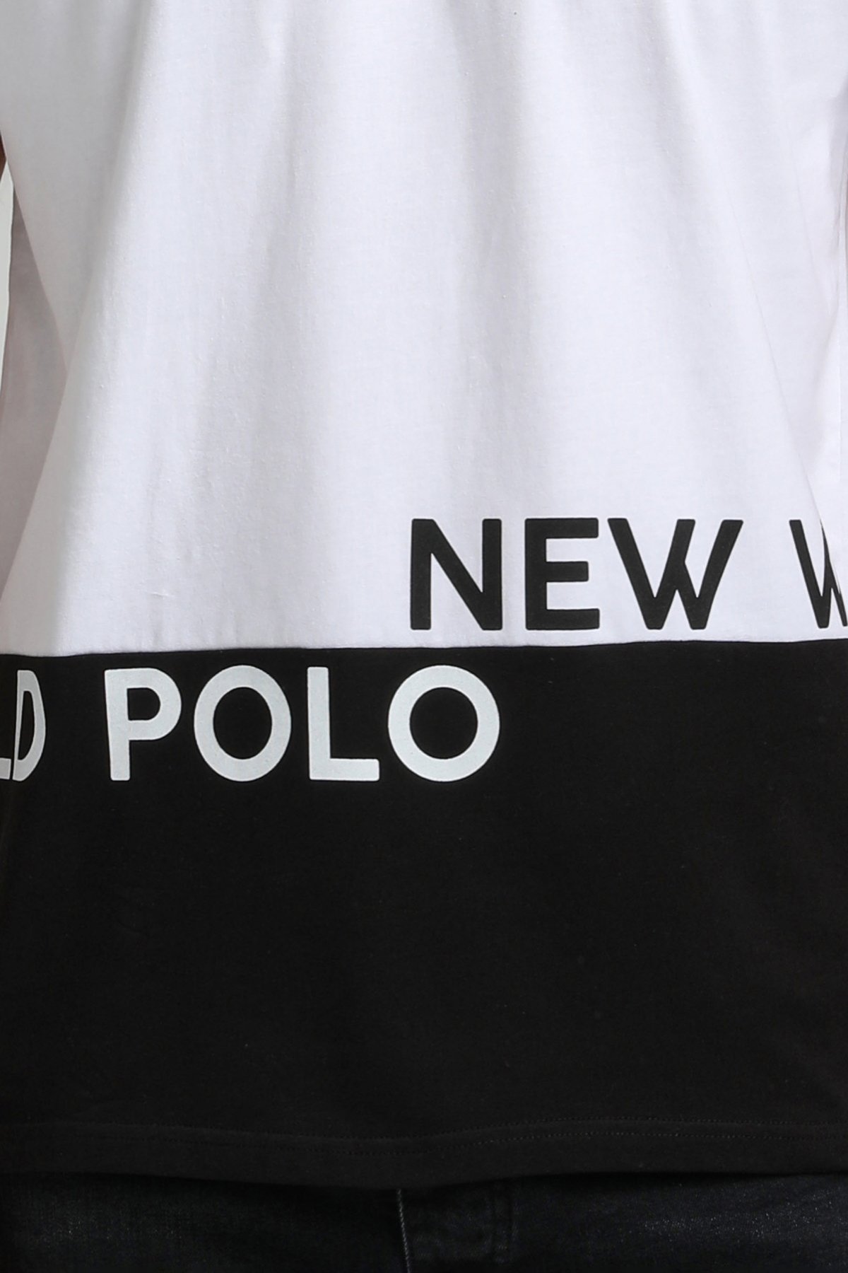 New World Polo Bisiklet Yaka Beyaz Slim Fit Tişört 23SSM20310