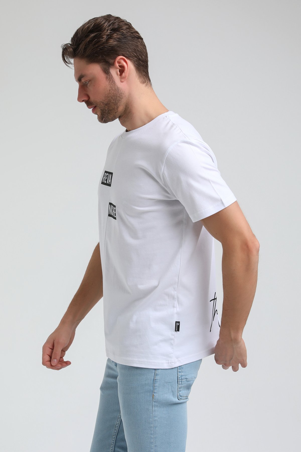 New World Polo Bisiklet Yaka Beyaz Slim Fit Tişört 23SSM20289