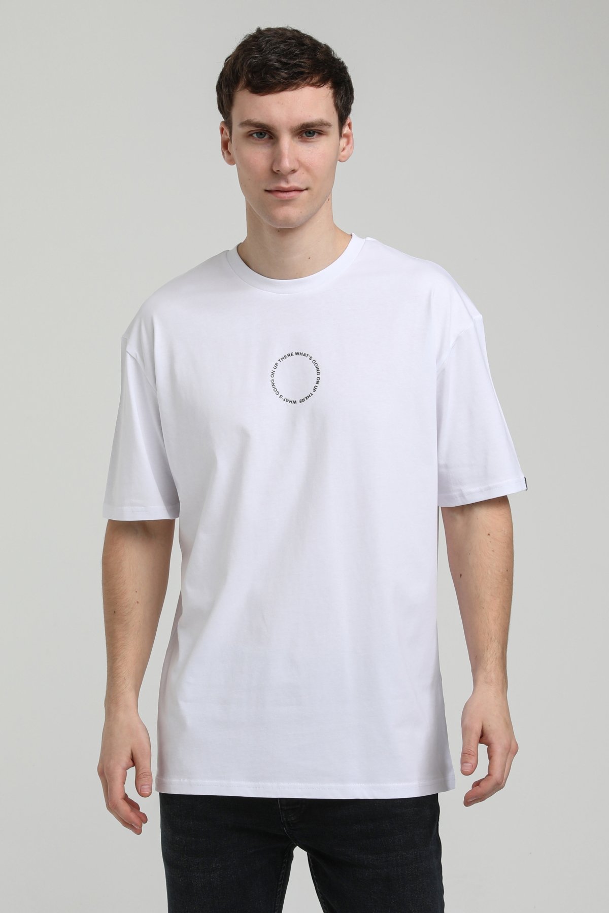 New World Polo Bisiklet Yaka Beyaz Slim Fit Tişört 23SSM20333
