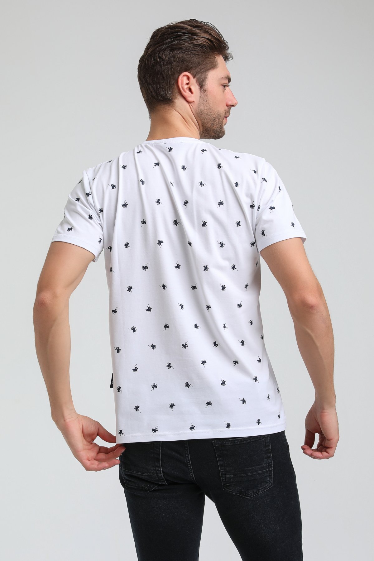 New World Polo Bisiklet Yaka Beyaz Slim Fit Tişört 23SSM20357