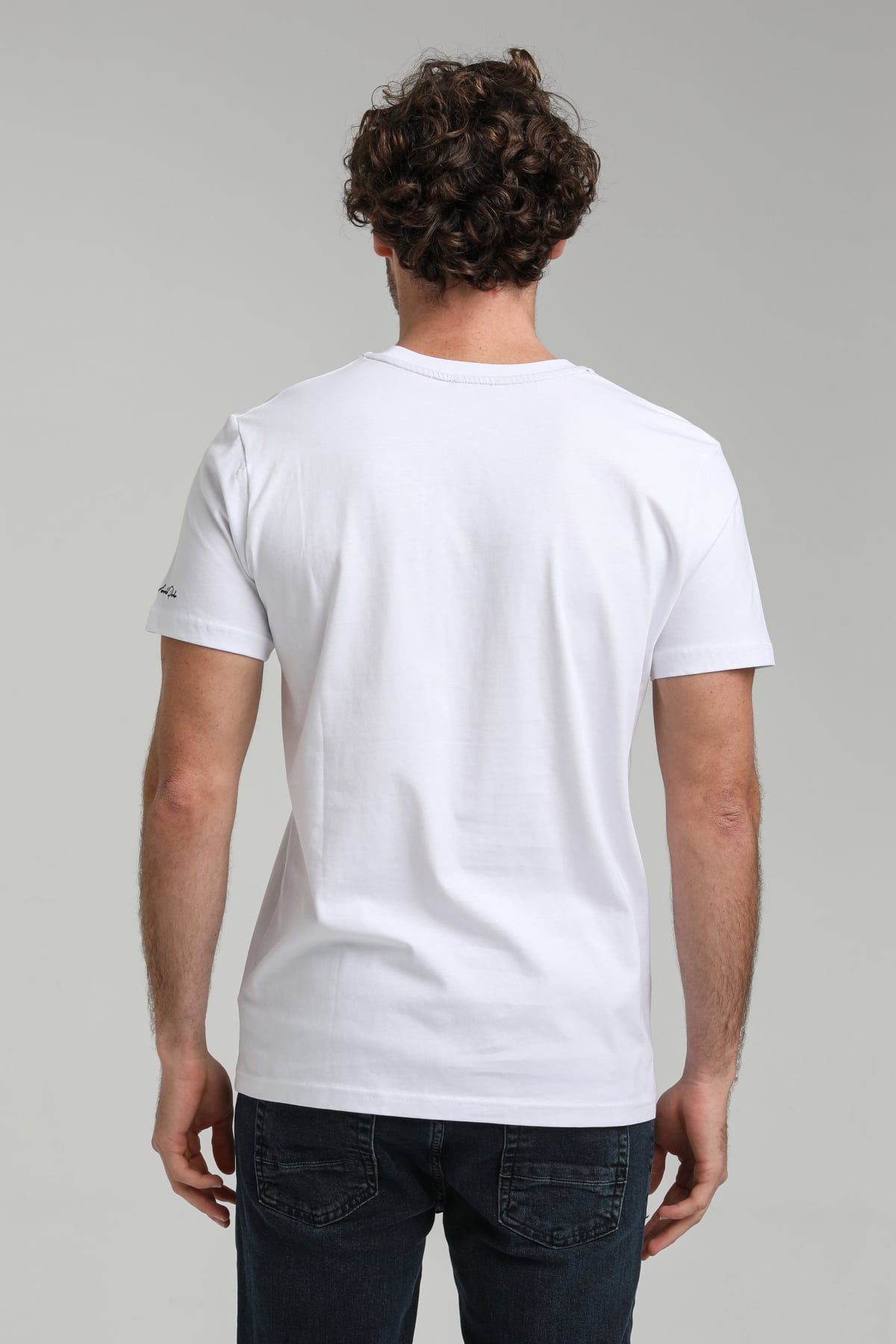 New World Polo Bisiklet Yaka Beyaz Slim Fit Tişört 23SSM20297