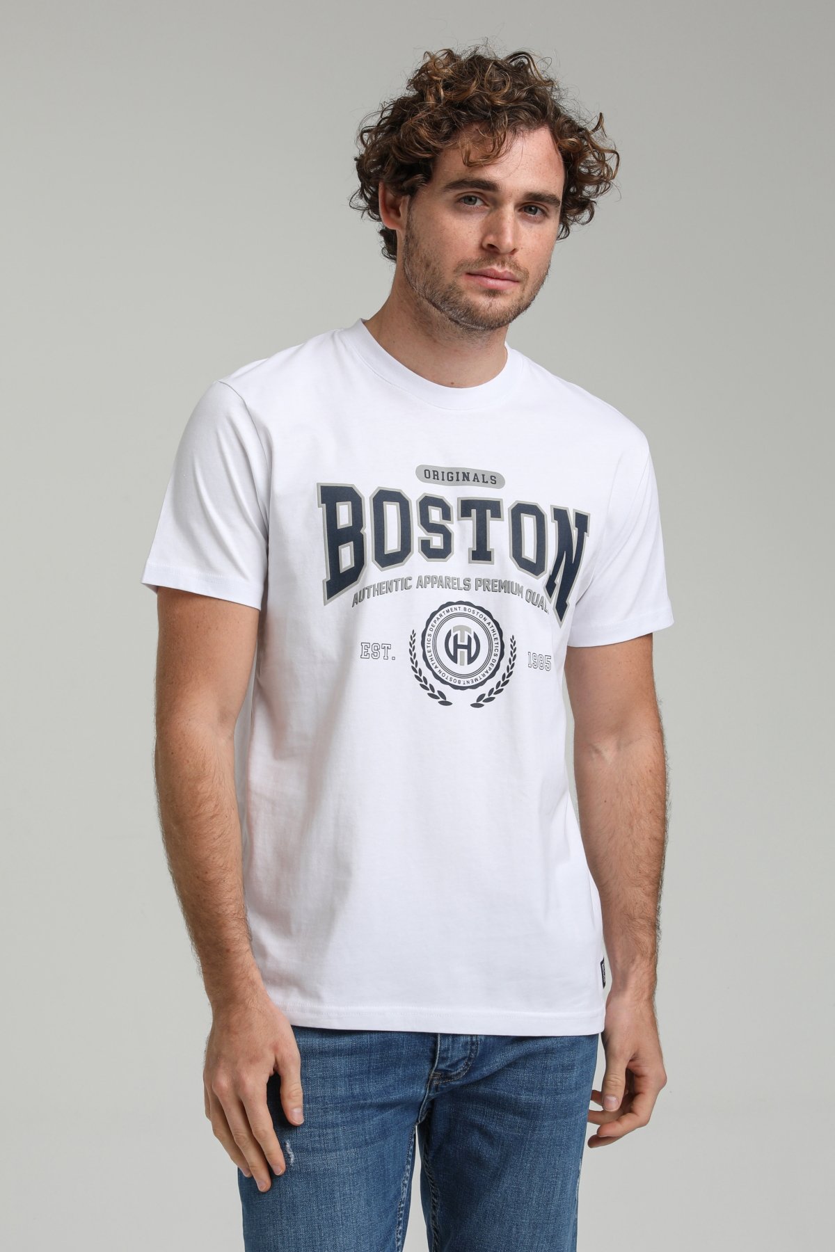 New World Polo Bisiklet Yaka Beyaz Slim Fit Tişört 23SSM20287