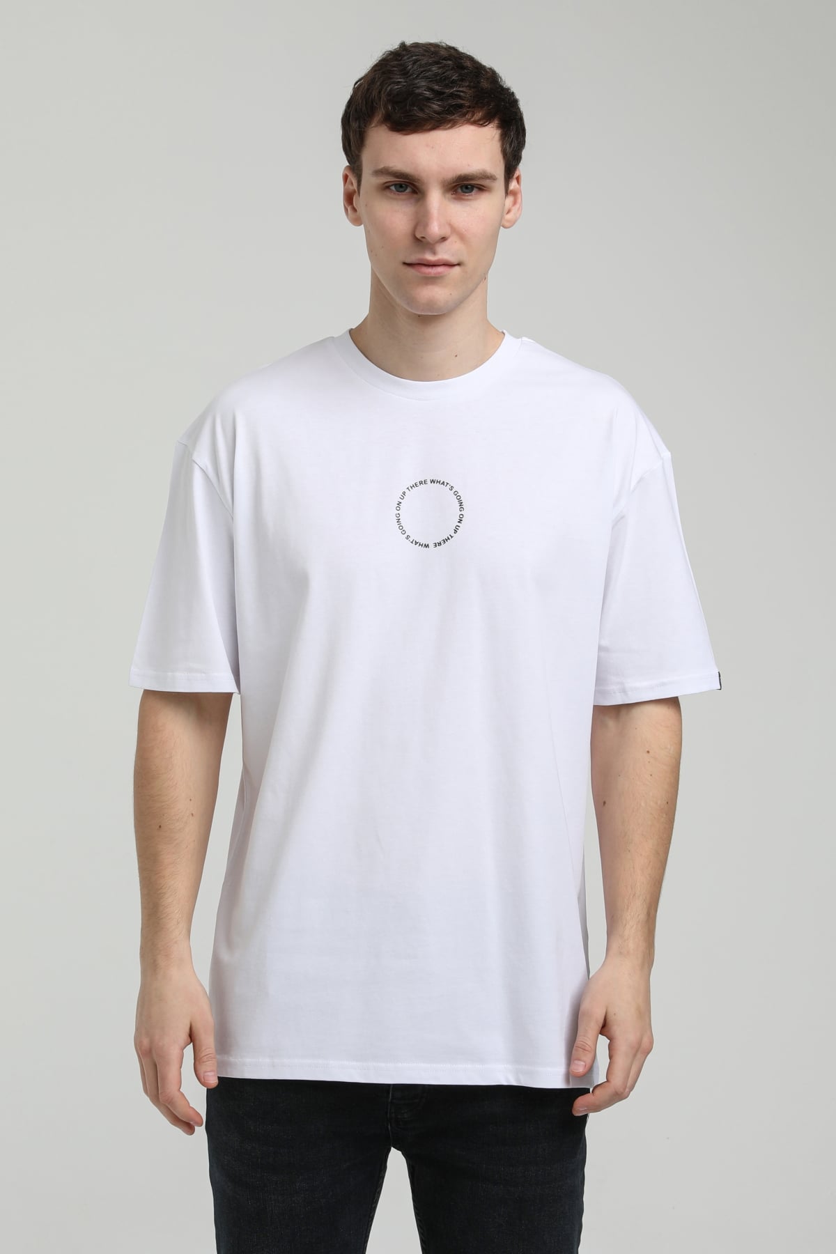New World Polo Bisiklet Yaka Beyaz Slim Fit Tişört 23SSM20333