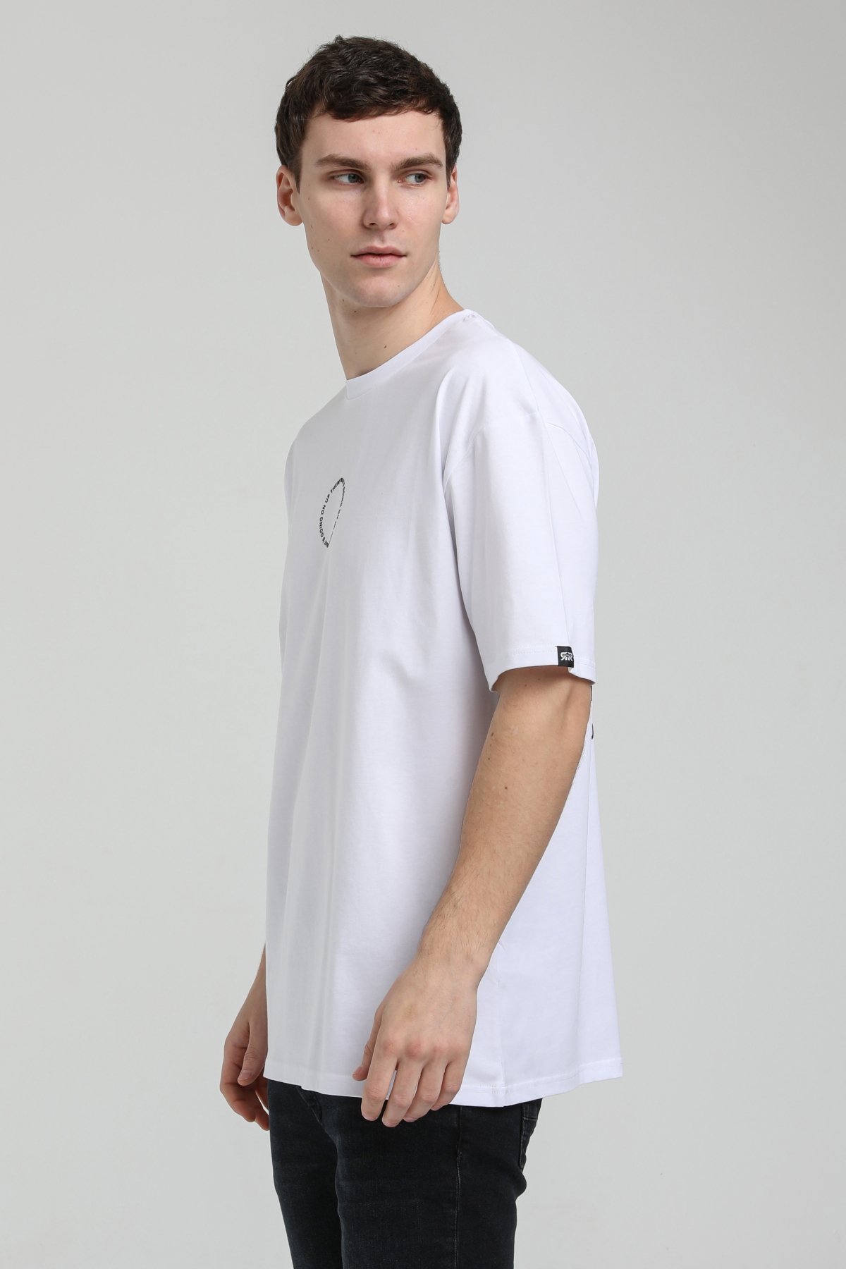 New World Polo Bisiklet Yaka Beyaz Slim Fit Tişört 23SSM20333
