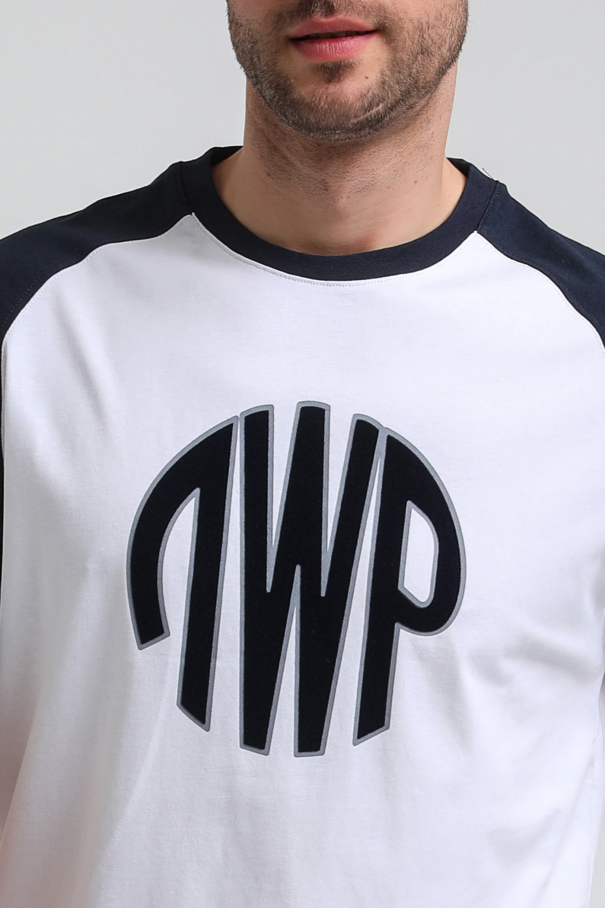 New World Polo Bisiklet Yaka Beyaz Slim Fit Tişört 23SSM20301