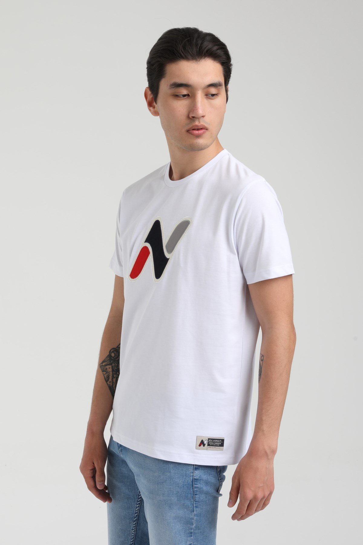 New World Polo Bisiklet Yaka Beyaz Slim Fit Tişört 22.01.T4.005
