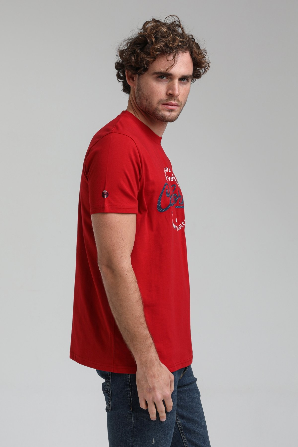 New World Polo Bisiklet Yaka Bordo Slim Fit Tişört 23SSM20291