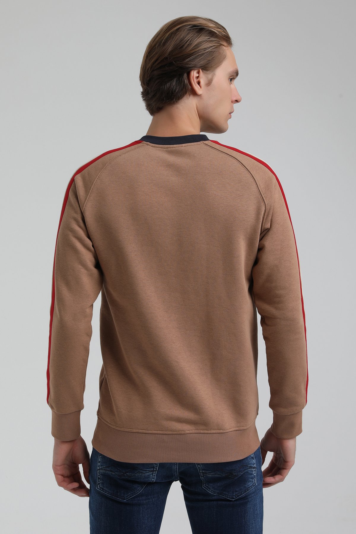 New World Polo Bisiklet Yaka Camel Regular Sweatshirt 22FWM60138