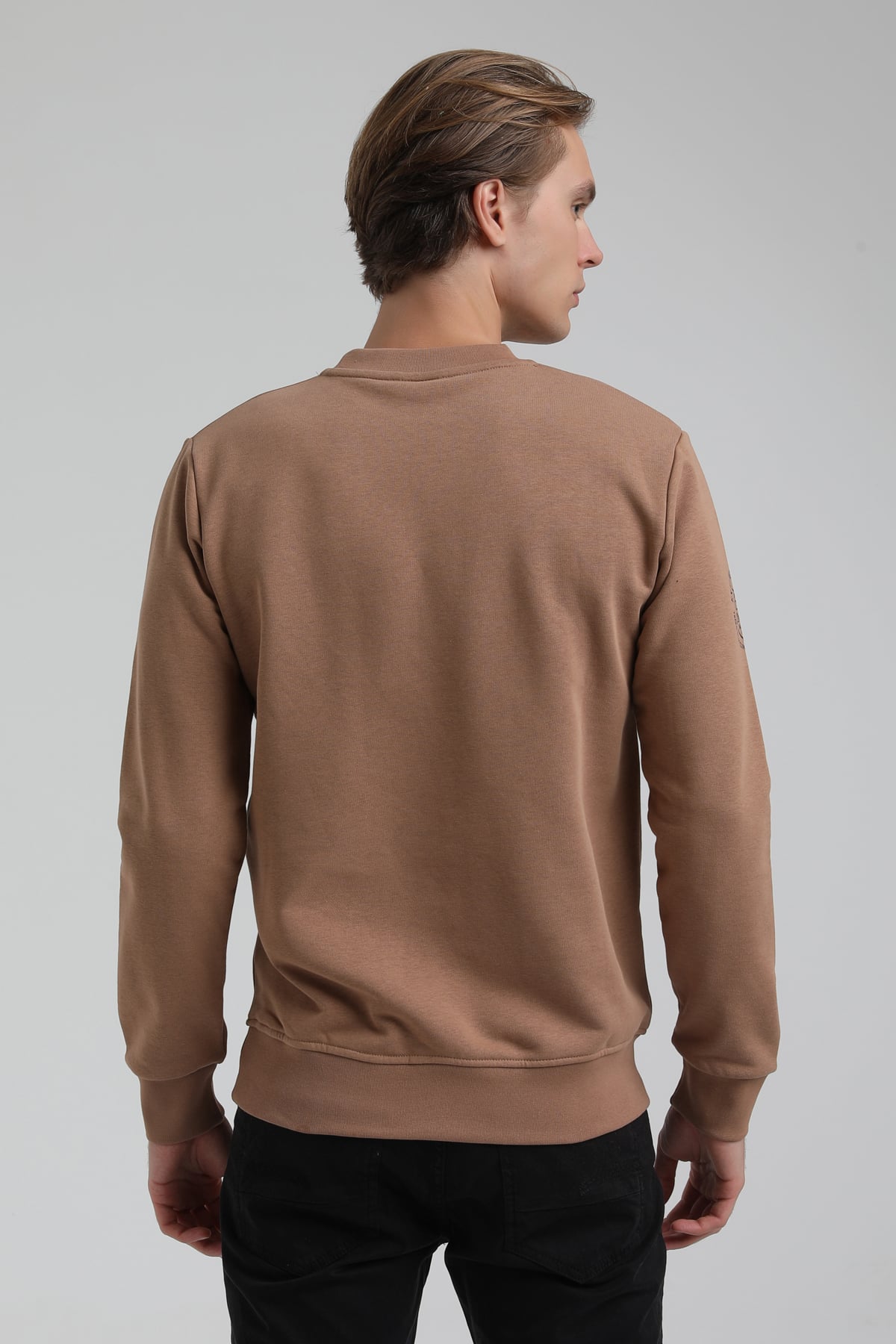 New World Polo Bisiklet Yaka Camel Regular Sweatshirt 22FWM60136