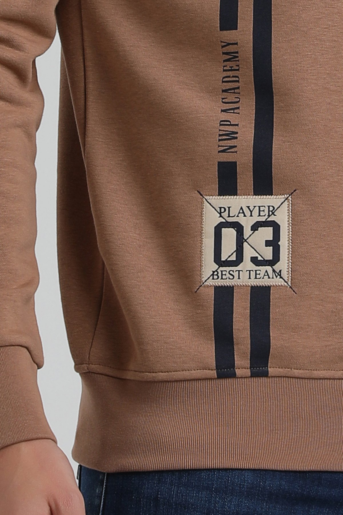 New World Polo Bisiklet Yaka Camel Regular Sweatshirt 22FWM60140