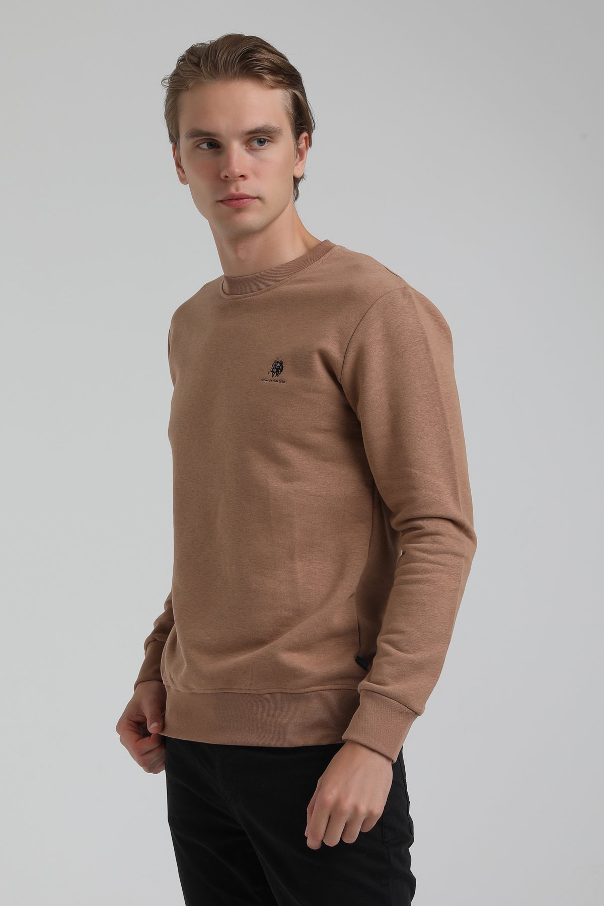 New World Polo Bisiklet Yaka Camel Regular Sweatshirt 22FWM60115