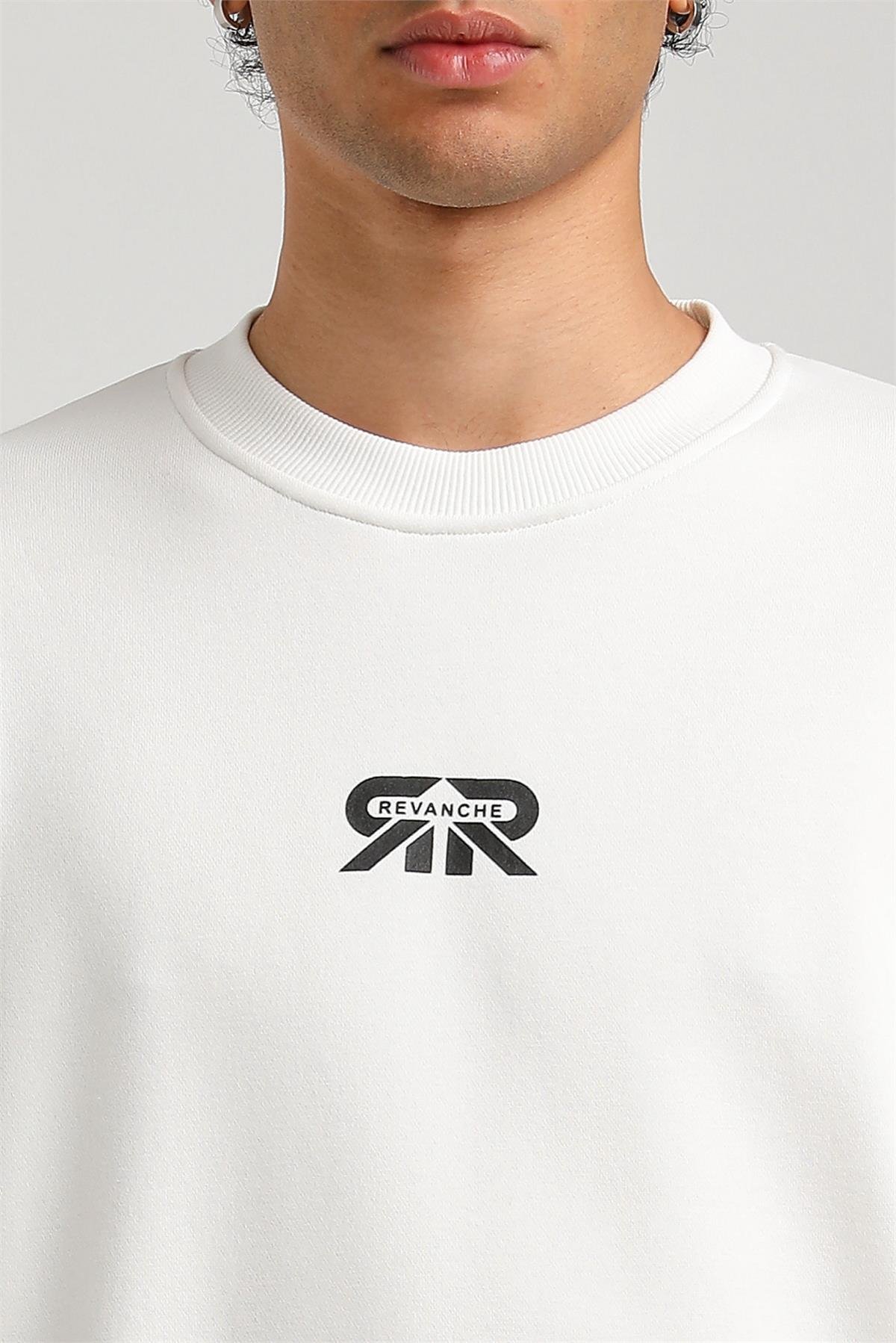 New World Polo Bisiklet Yaka Ekru Regular Custom Sweatshirt 23FWM60143