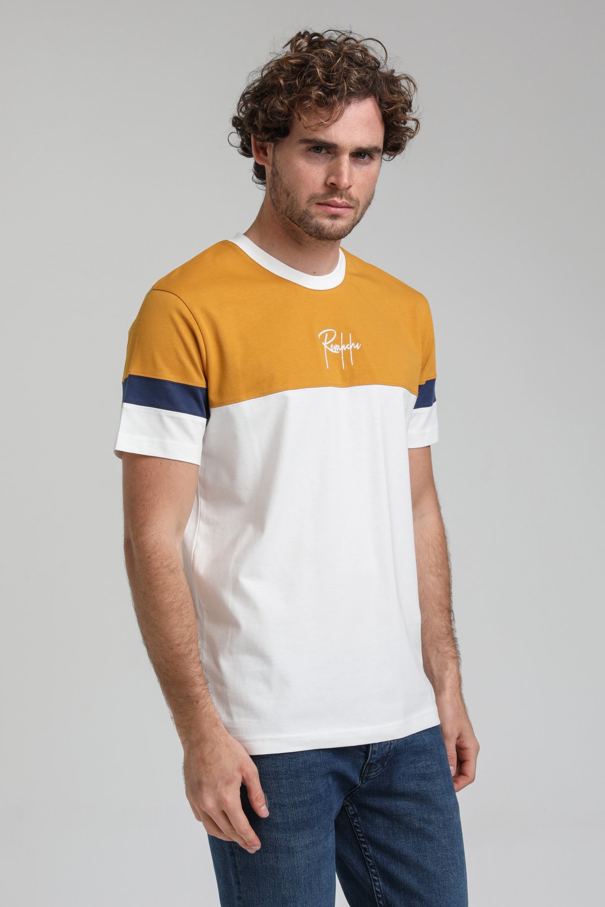 New World Polo Bisiklet Yaka Ekru Slim Fit Tişört 23SSM20322