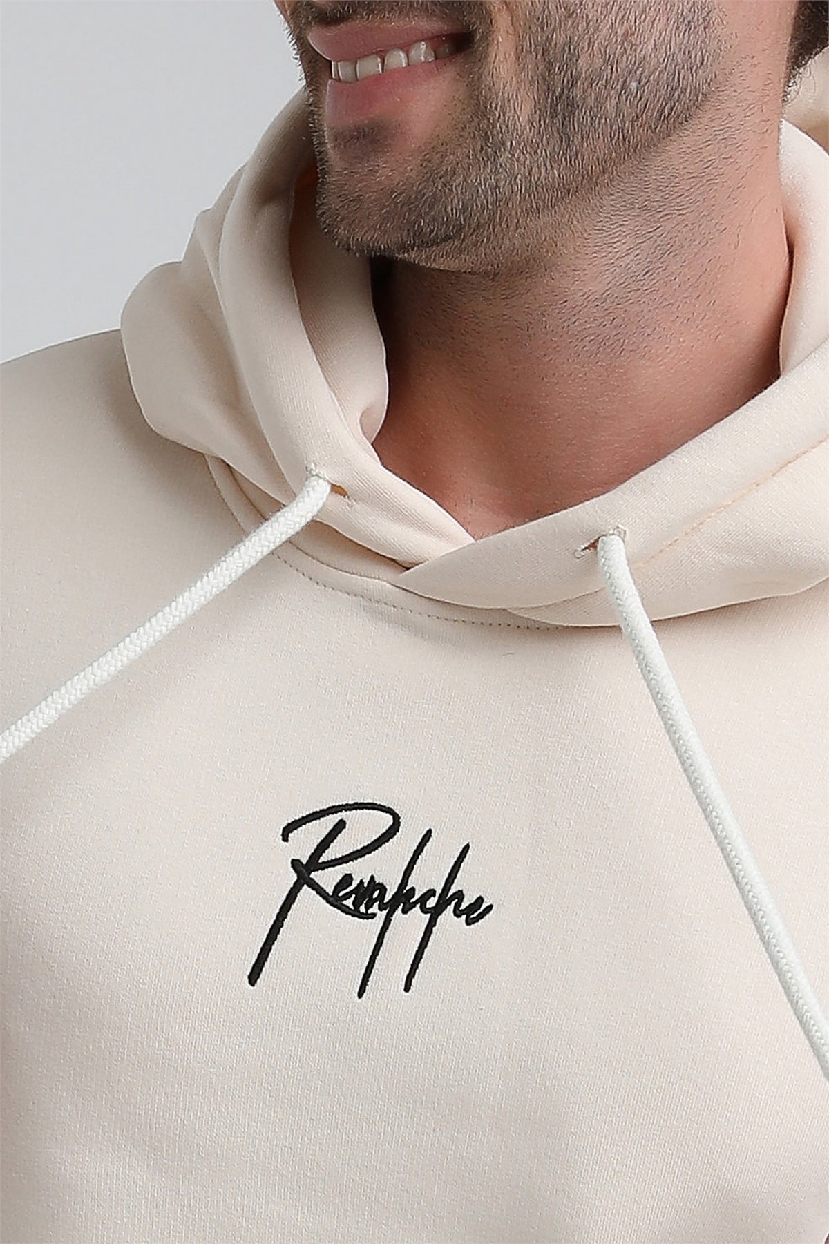 New World Polo Bisiklet Yaka Ekru Slim Fit Sweatshirt 22FWM64034