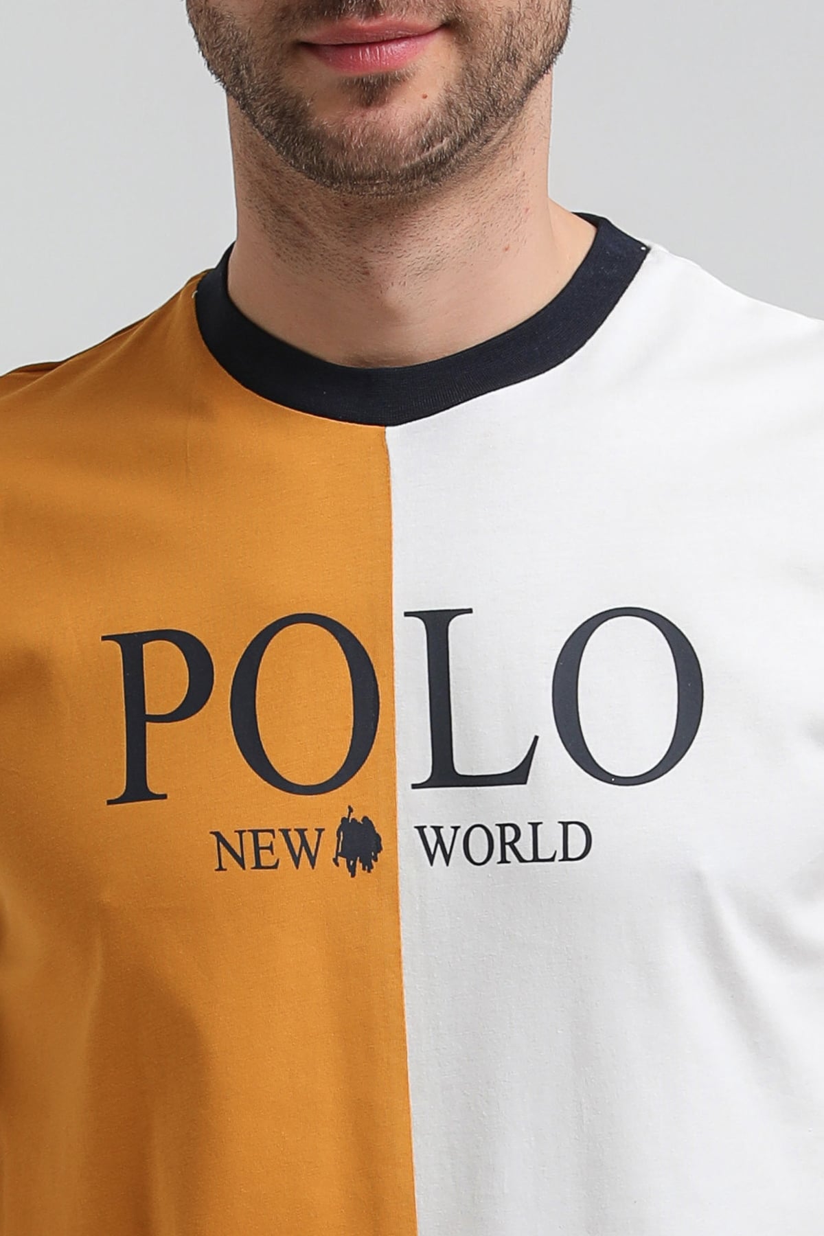 New World Polo Bisiklet Yaka Ekru Slim Fit Tişört 23SSM20320