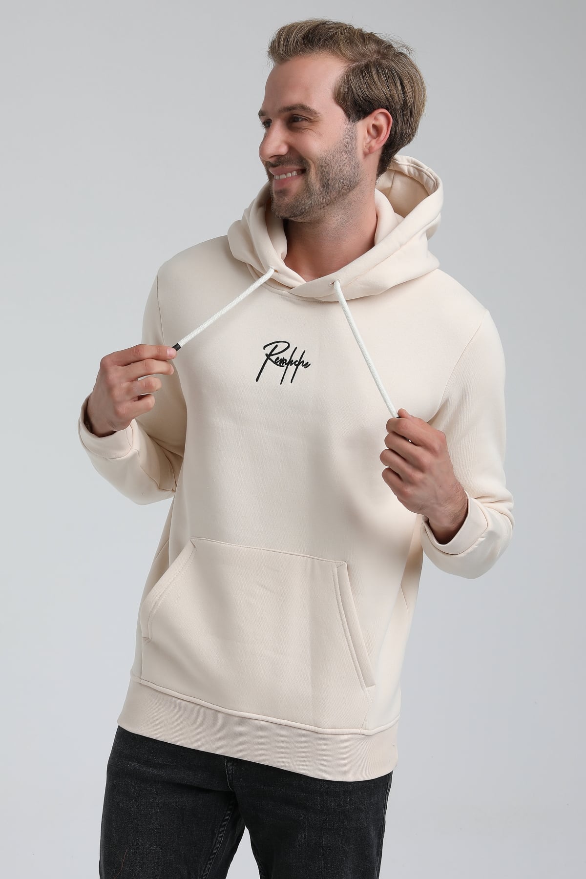New World Polo Bisiklet Yaka Ekru Slim Fit Sweatshirt 22FWM64034