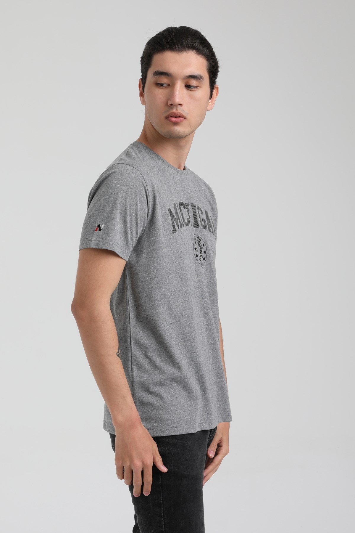 New World Polo Bisiklet Yaka Gri Slim Fit Tişört 22.01.T4.004