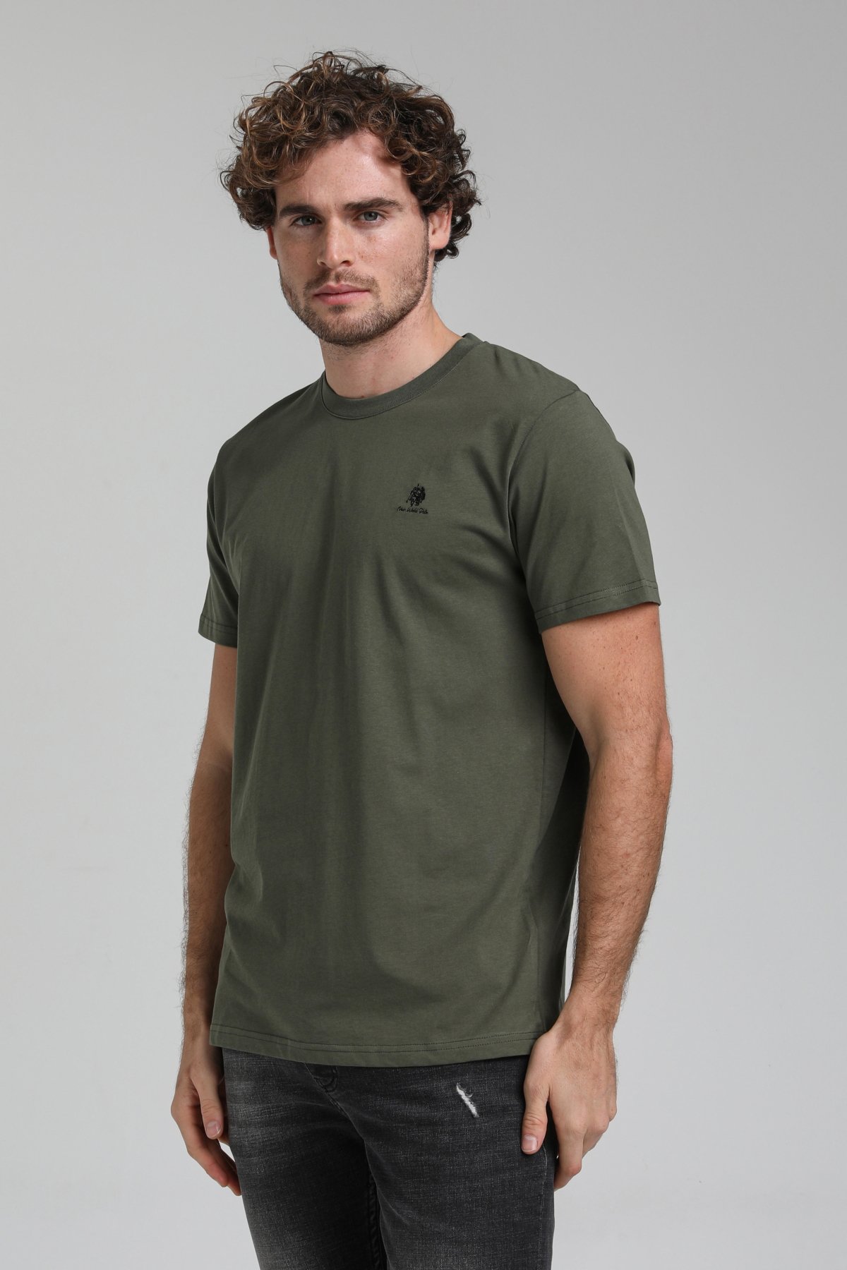 New World Polo Bisiklet Yaka Haki Regular Custom Tişört 23SSM20311
