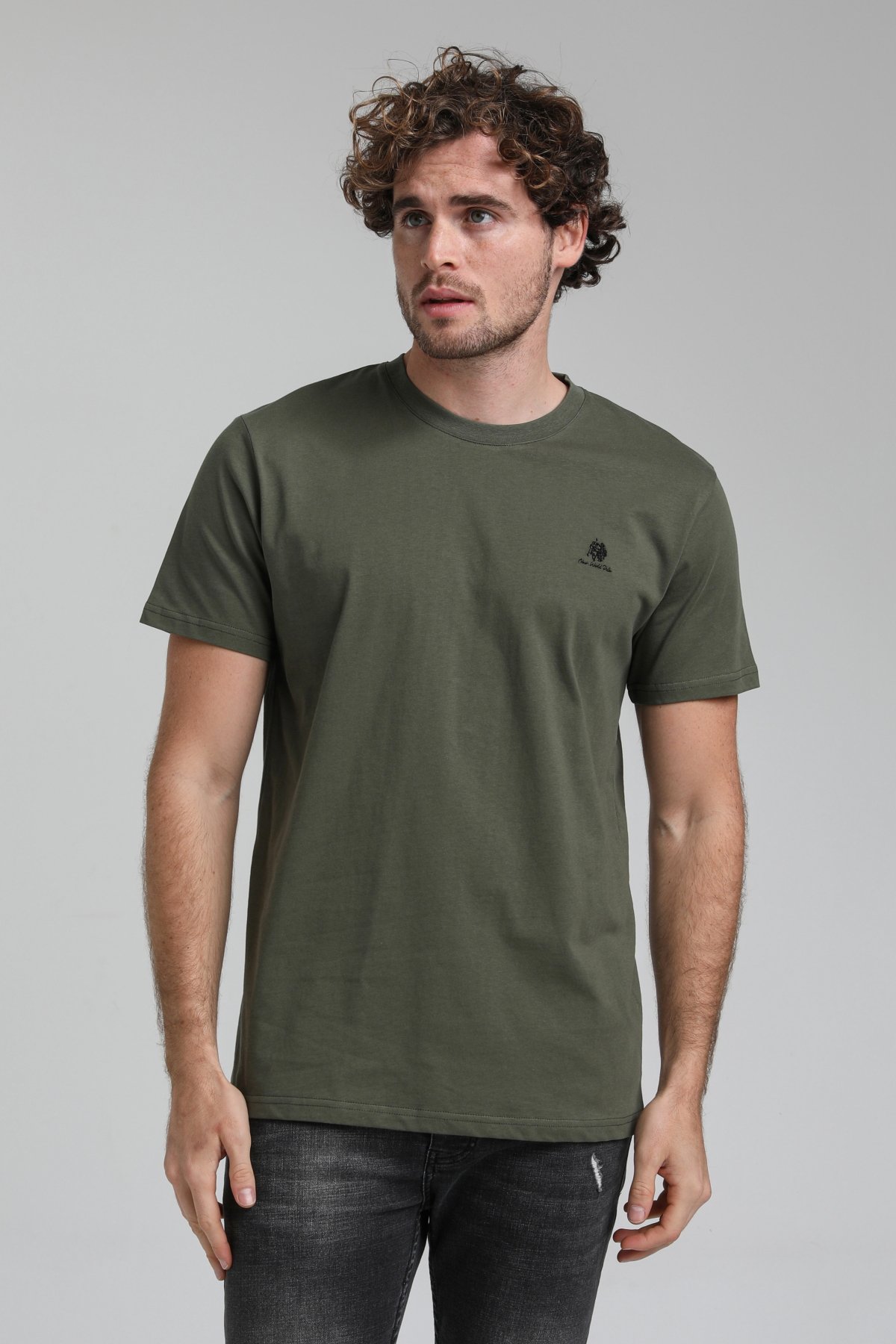 New World Polo Bisiklet Yaka Haki Regular Custom Tişört 23SSM20311