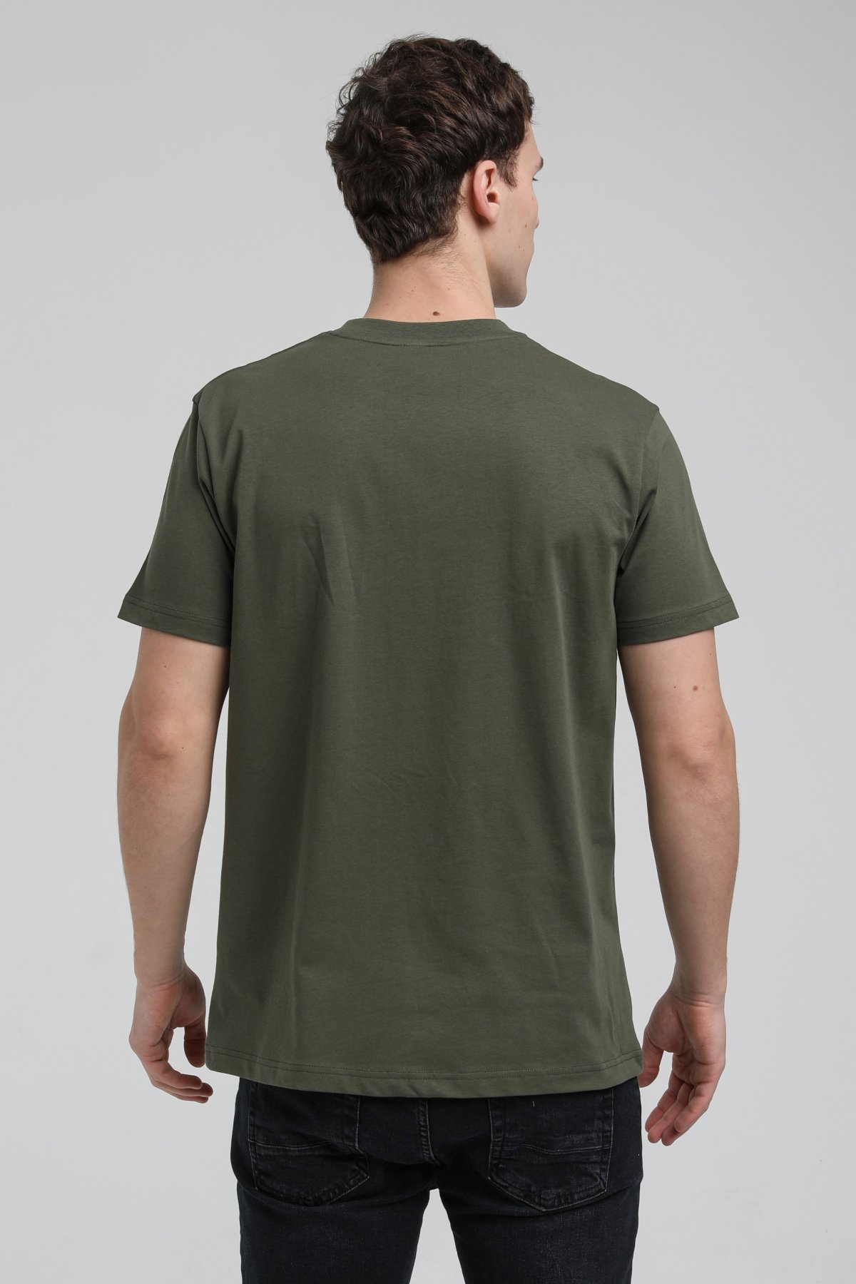 New World Polo Bisiklet Yaka Haki Slim Fit Tişört 23SSM20325