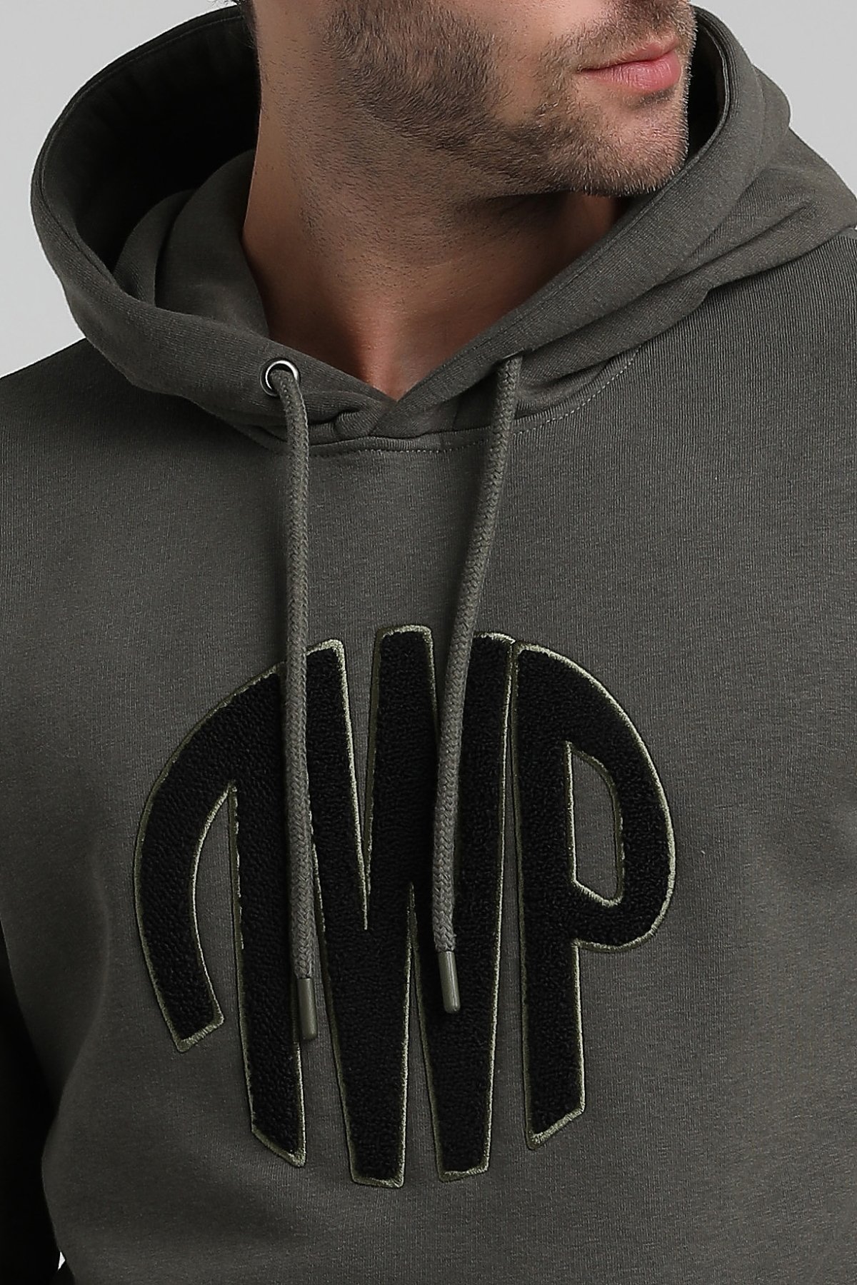 New World Polo Bisiklet Yaka Haki Slim Fit Sweatshirt 22FWM64037