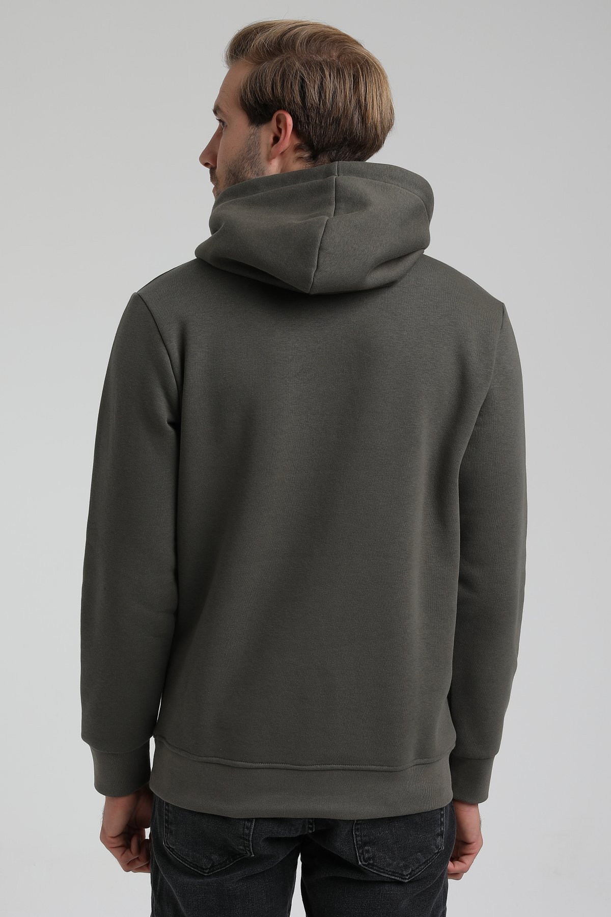New World Polo Bisiklet Yaka Haki Slim Fit Sweatshirt 22FWM64037
