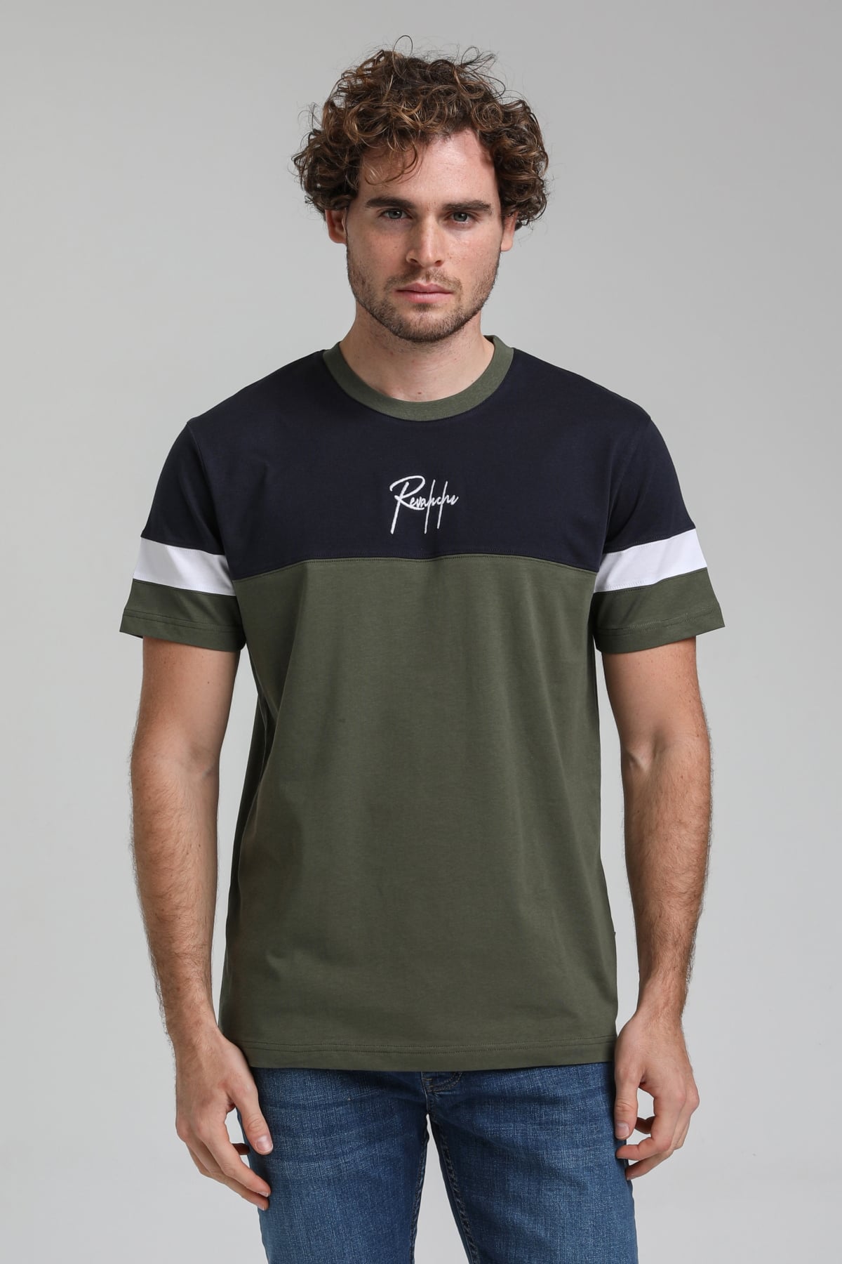 New World Polo Bisiklet Yaka Haki Slim Fit Tişört 23SSM20322