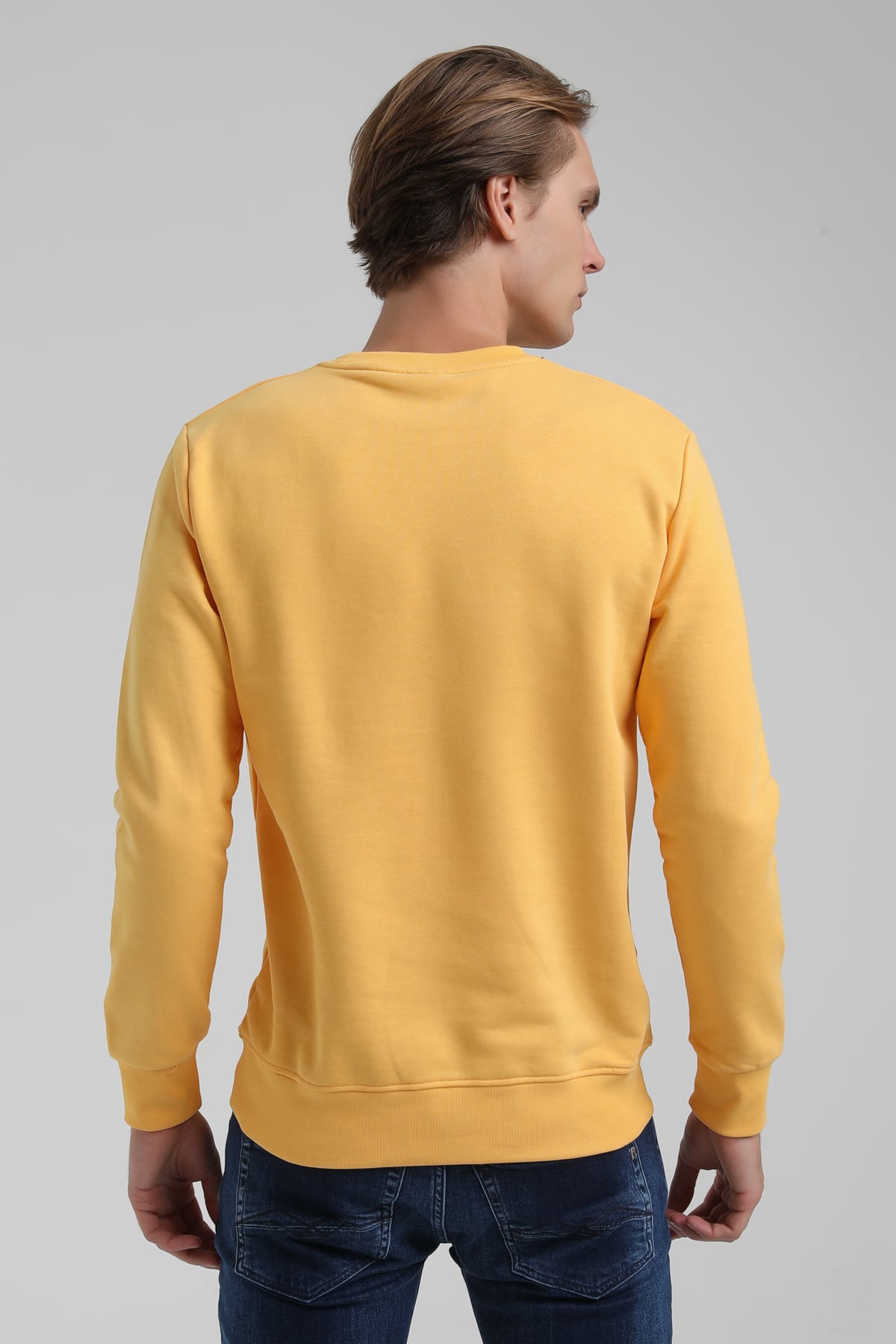 New World Polo Bisiklet Yaka Hardal Regular Sweatshirt 22FWM60123