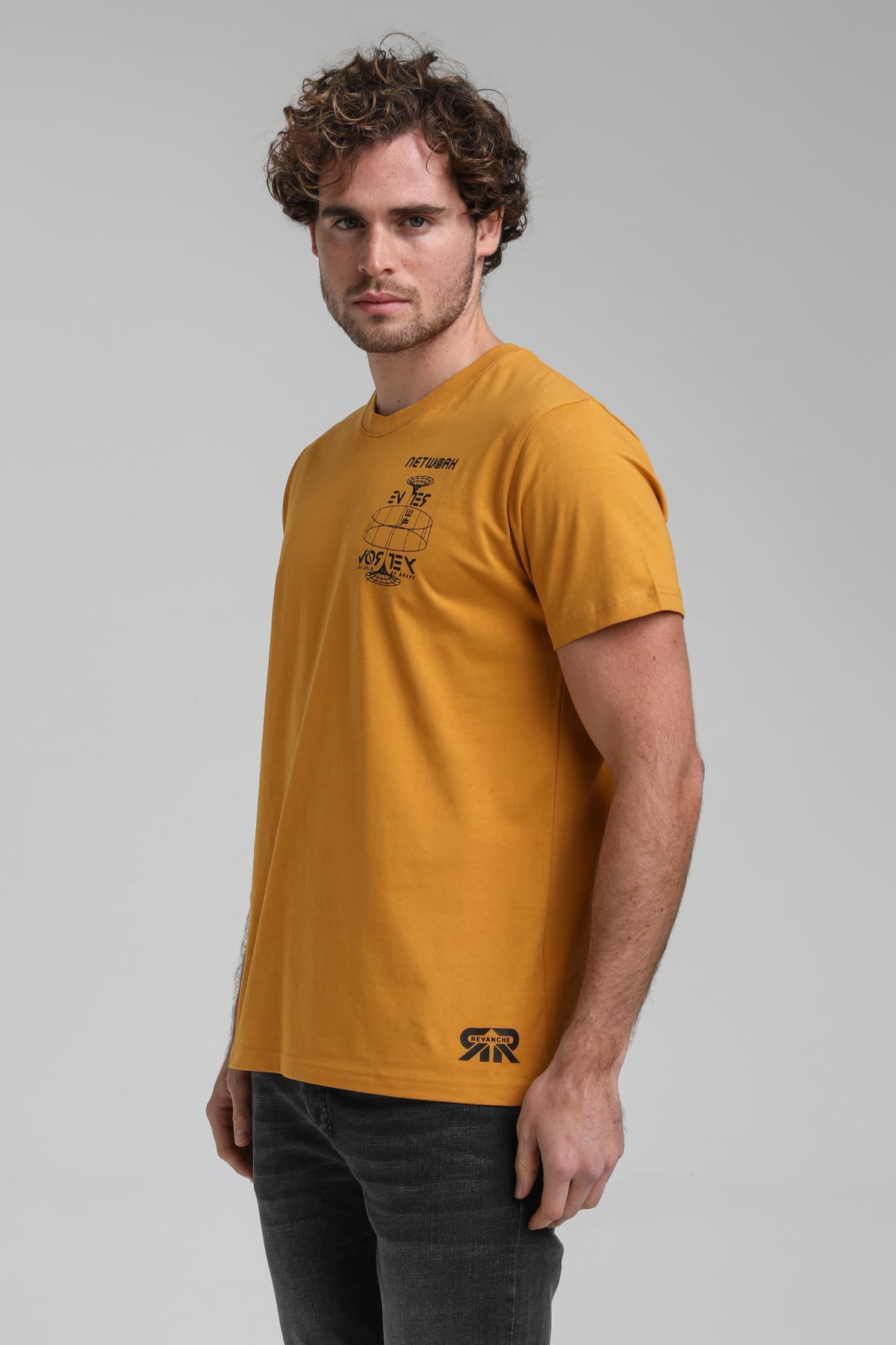 New World Polo Bisiklet Yaka Hardal Slim Fit Tişört 23SSM20299