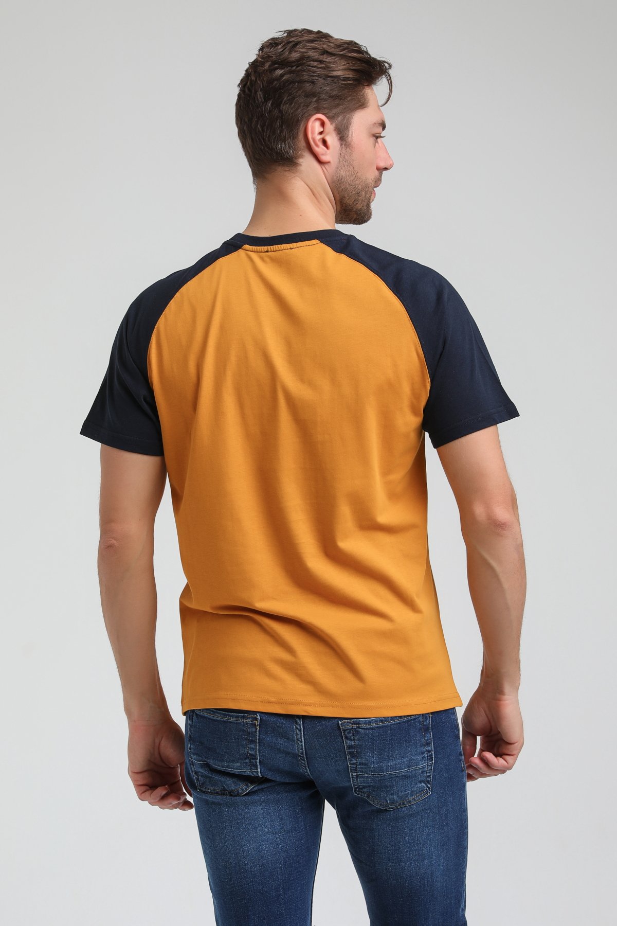 New World Polo Bisiklet Yaka Hardal Slim Fit Tişört 23SSM20301