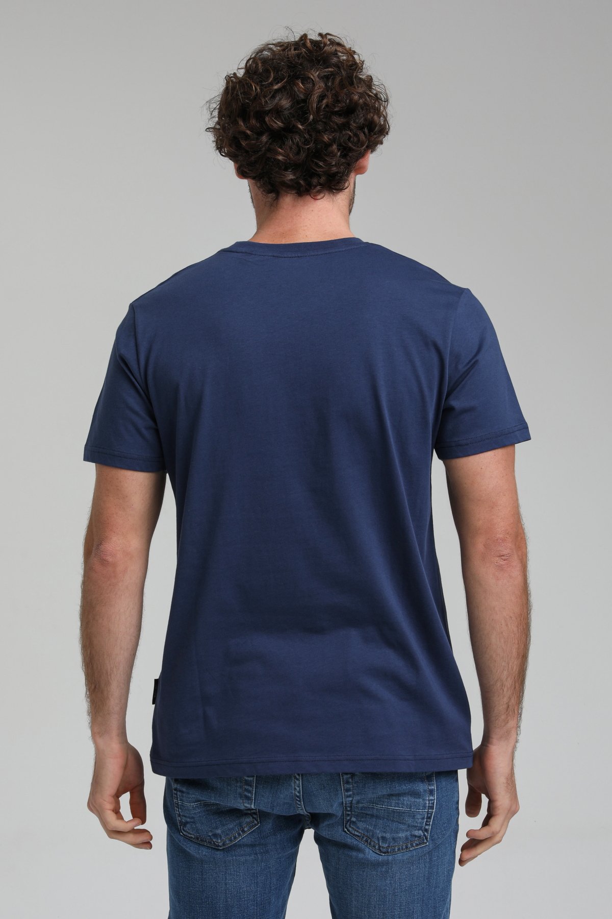 New World Polo Bisiklet Yaka İndigo Regular Custom Tişört 23SSM20290