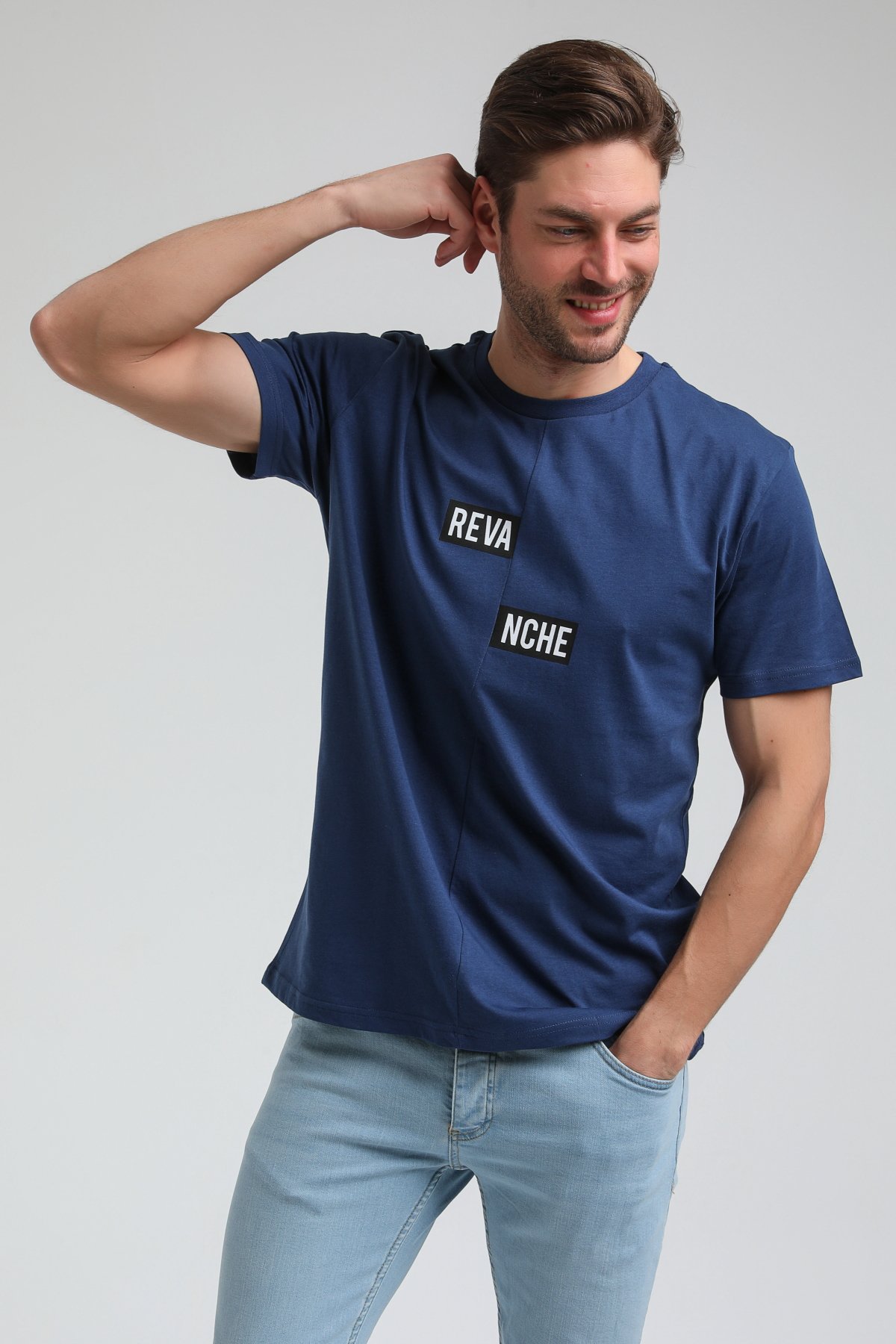 New World Polo Bisiklet Yaka İndigo Slim Fit Tişört 23SSM20289