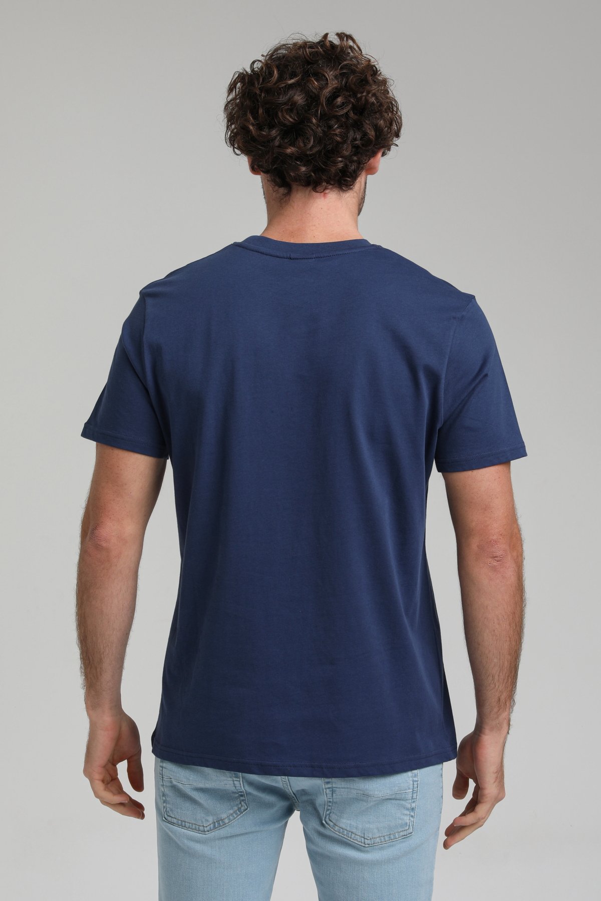 New World Polo Bisiklet Yaka İndigo Slim Fit Tişört 23SSM20303