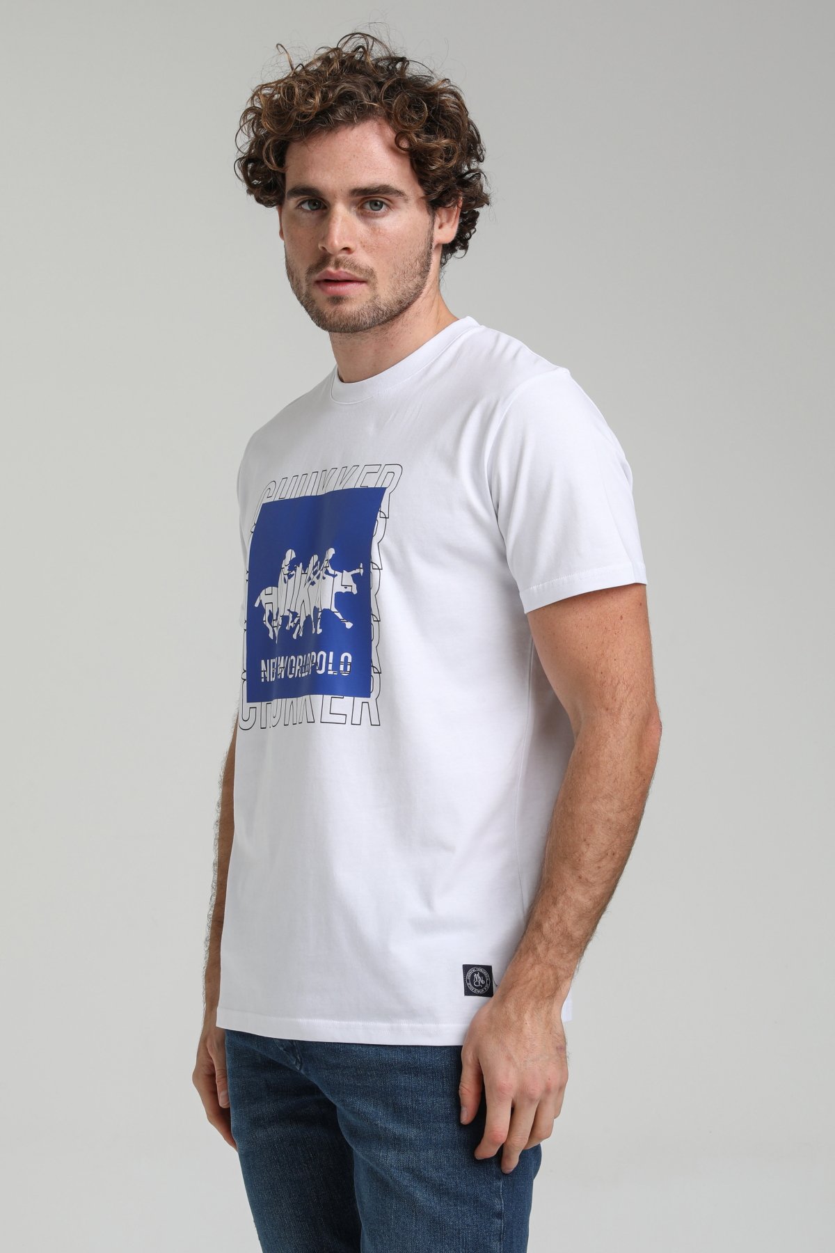 New World Polo Bisiklet Yaka İndigo Slim Fit Tişört 23SSM20295