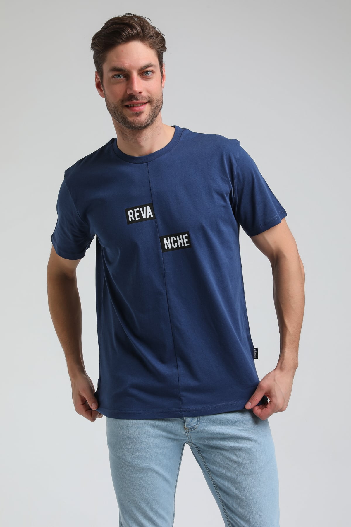 New World Polo Bisiklet Yaka İndigo Slim Fit Tişört 23SSM20289