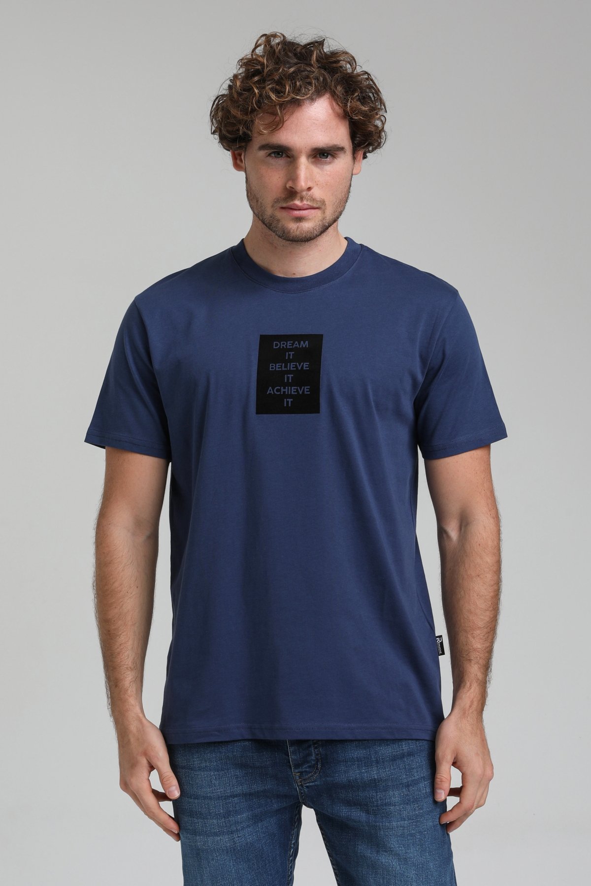 New World Polo Bisiklet Yaka İndigo Slim Fit Tişört 23SSM20288