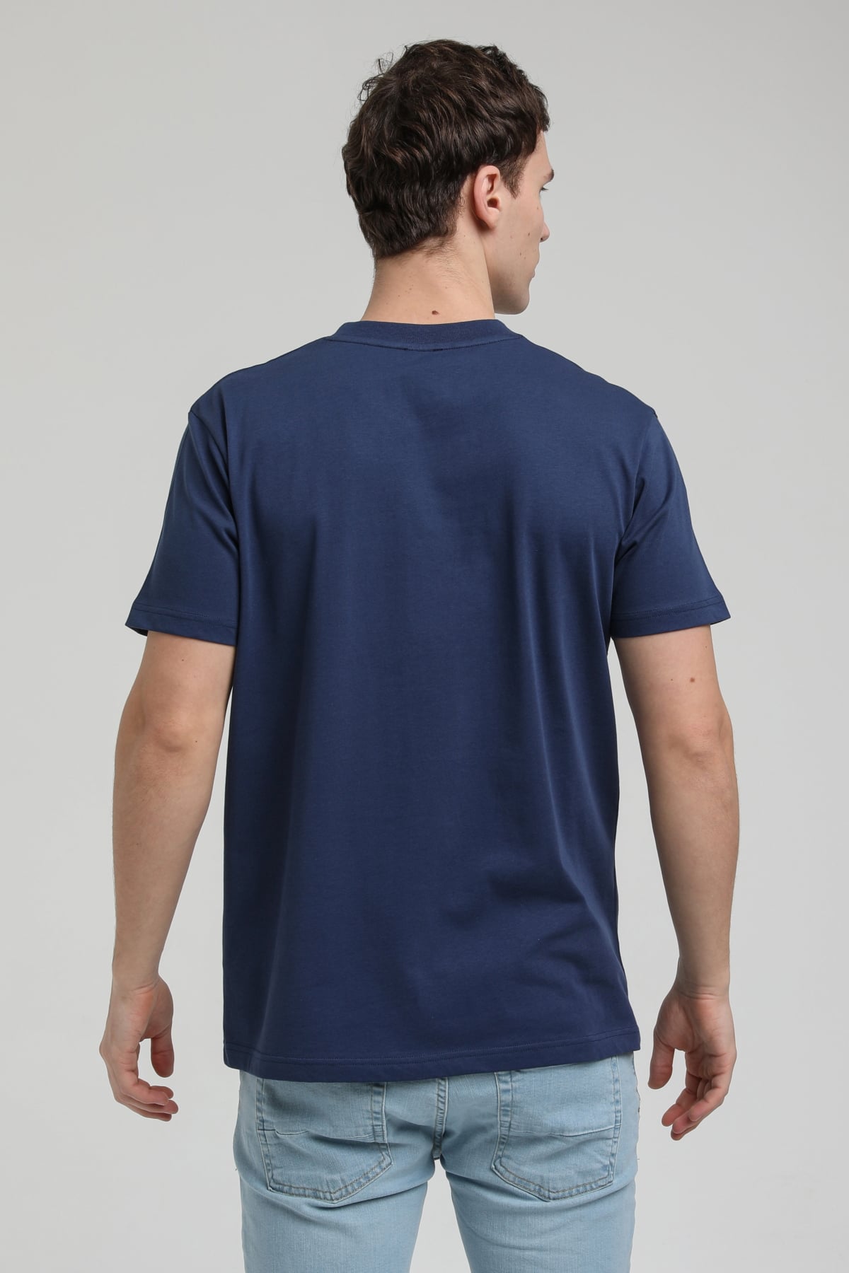 New World Polo Bisiklet Yaka İndigo Slim Fit Tişört 23SSM20325