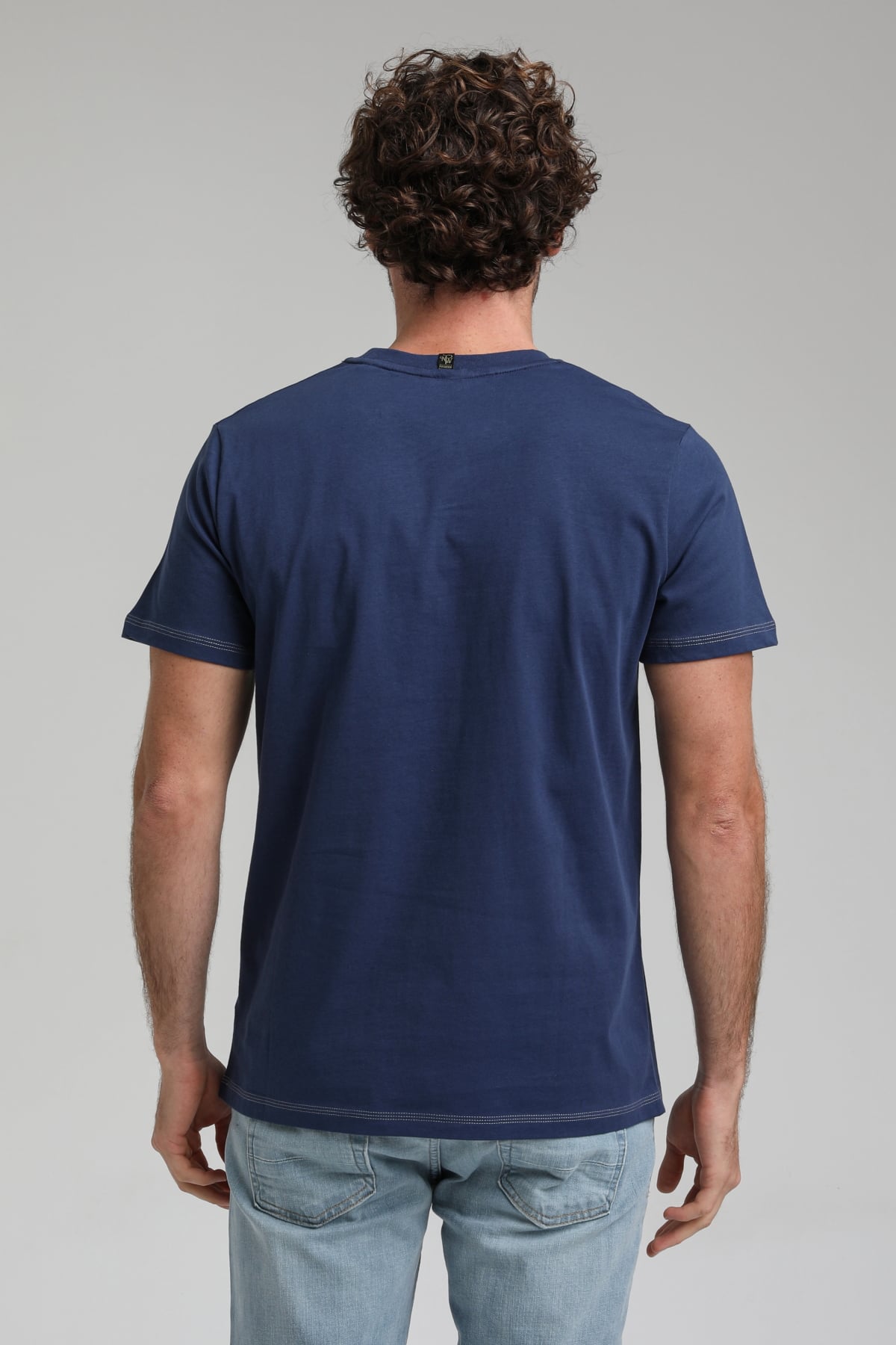 New World Polo Bisiklet Yaka İndigo Slim Fit Tişört 23SSM20293