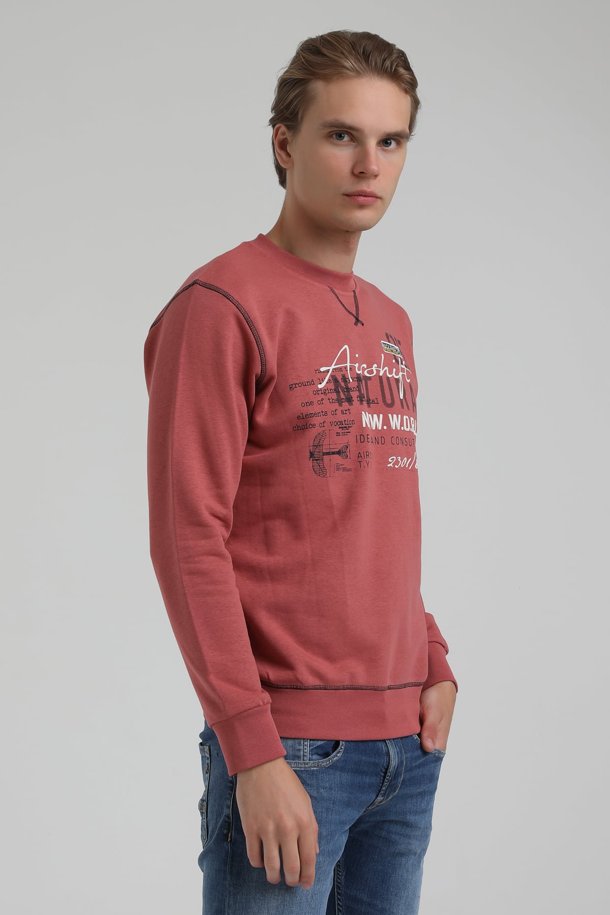 New World Polo Bisiklet Yaka Kestane Regular Sweatshirt 22FWM60121