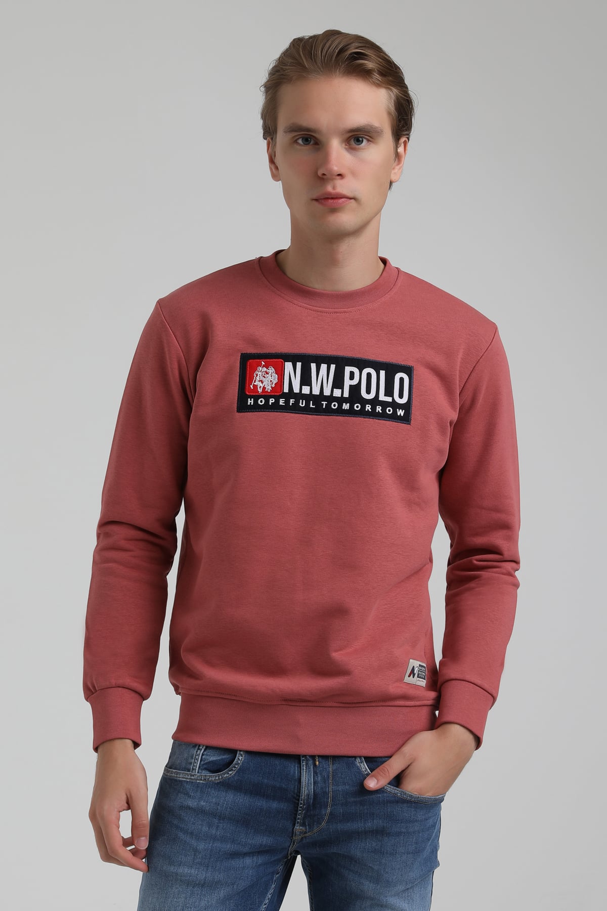 New World Polo Bisiklet Yaka Kestane Regular Sweatshirt 22FWM60127