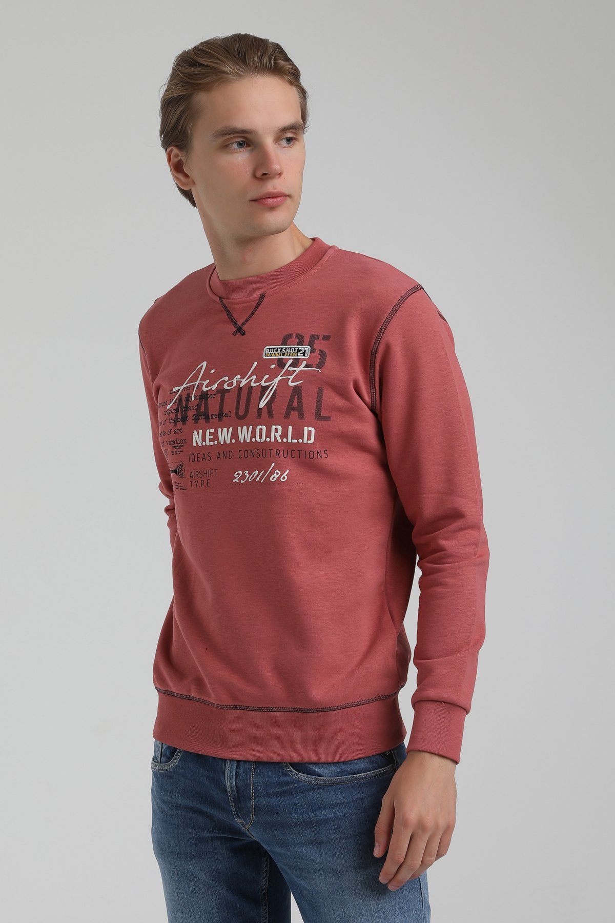 New World Polo Bisiklet Yaka Kestane Regular Sweatshirt 22FWM60121