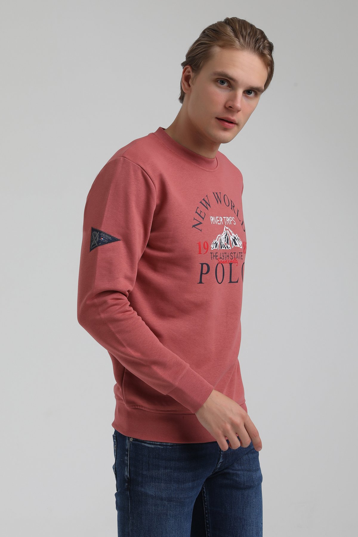 New World Polo Bisiklet Yaka Kestane Regular Sweatshirt 22FWM60133