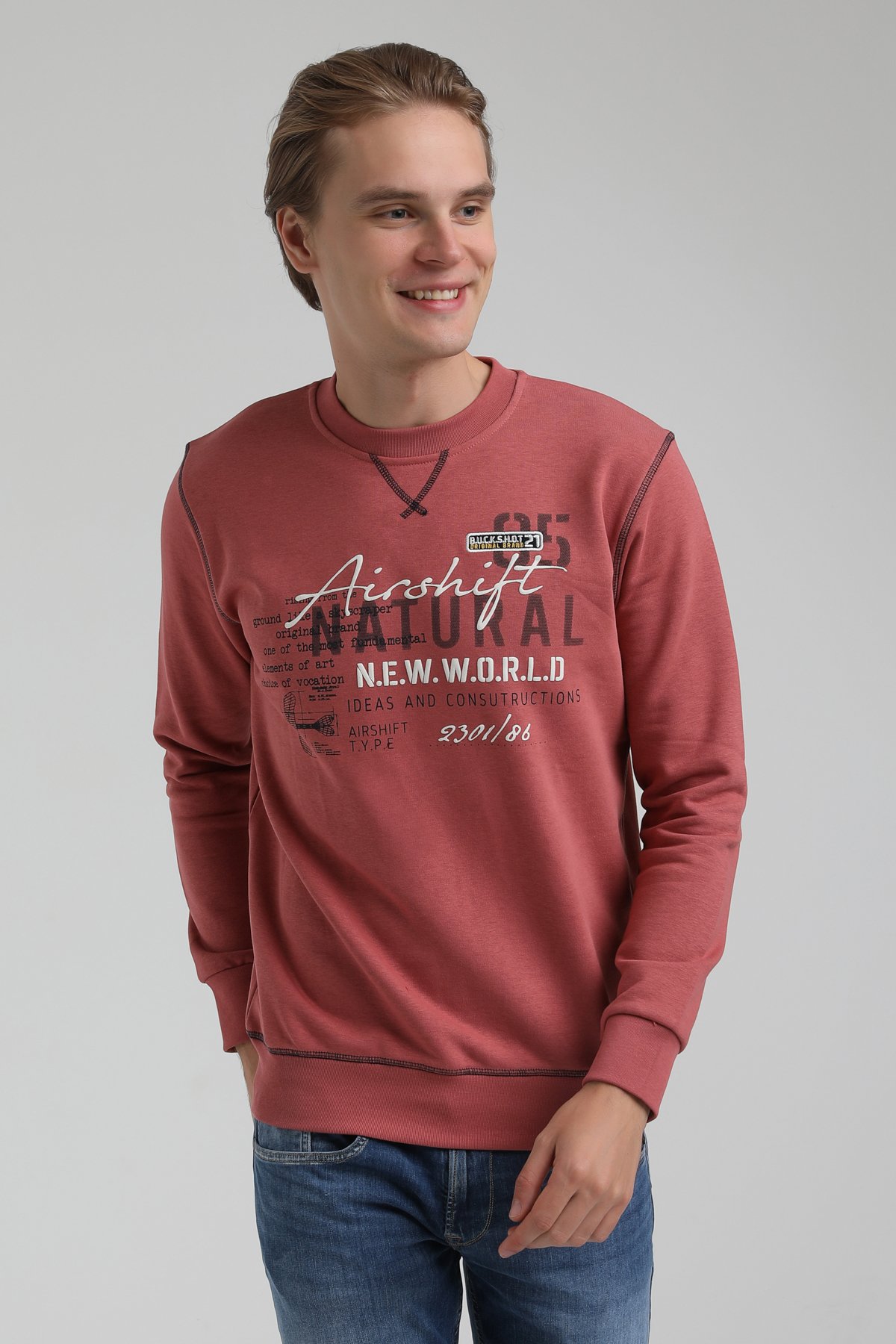 New World Polo Bisiklet Yaka Kestane Regular Sweatshirt 22FWM60121