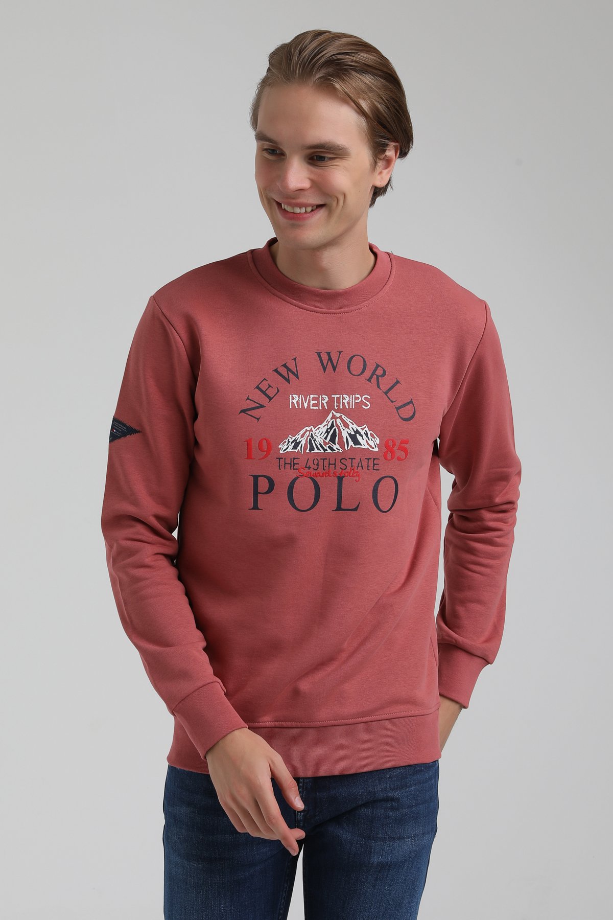 New World Polo Bisiklet Yaka Kestane Regular Sweatshirt 22FWM60133