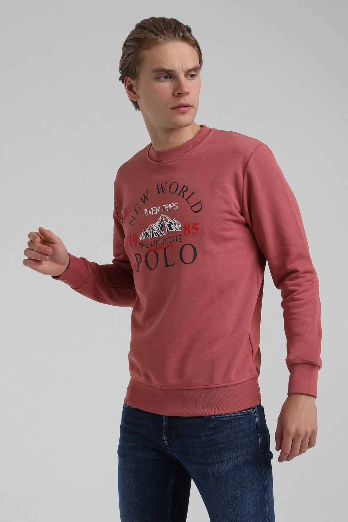 New World Polo Bisiklet Yaka Kestane Regular Sweatshirt 22FWM60133