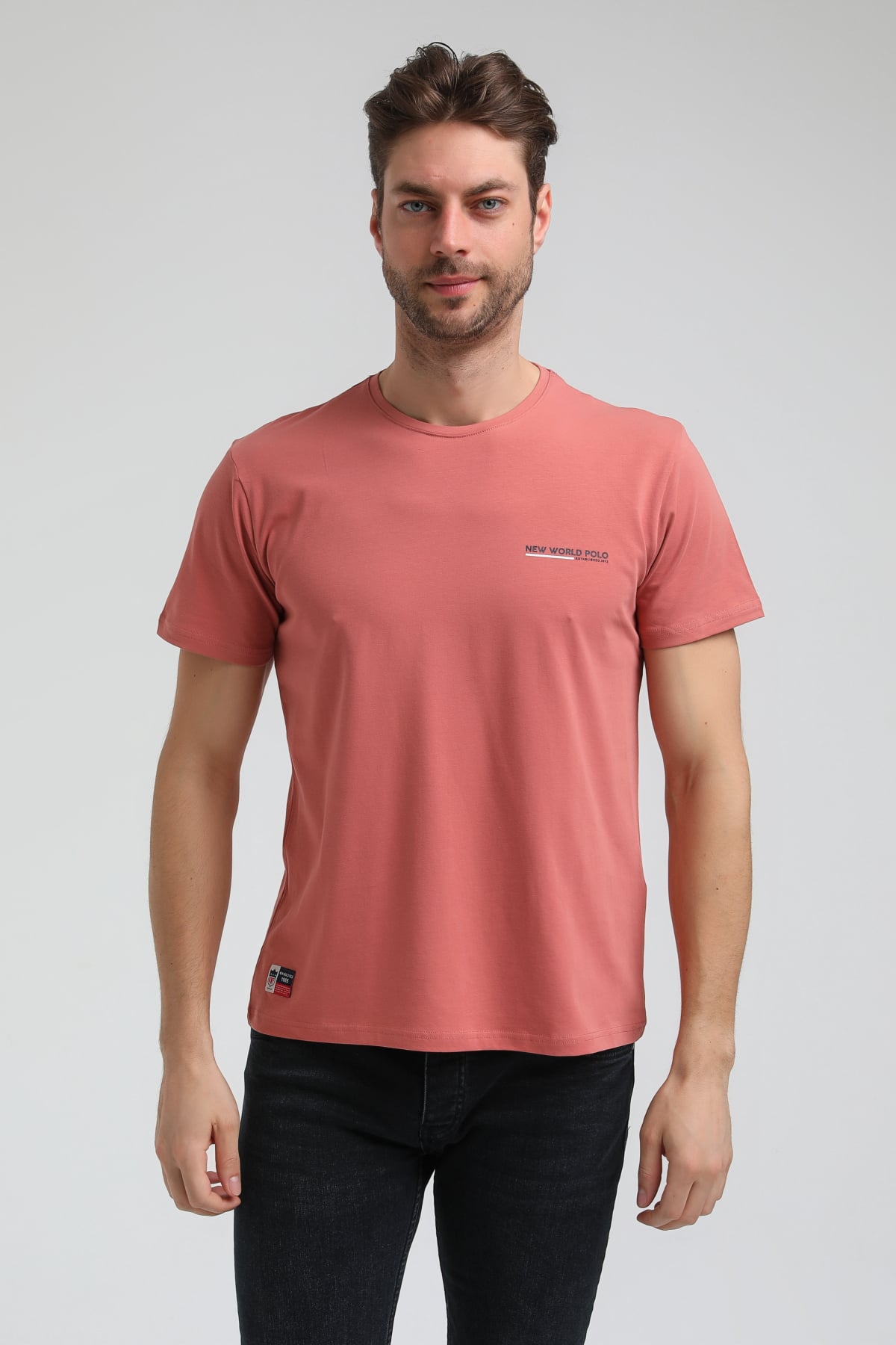 New World Polo Bisiklet Yaka Kestane Regular Custom Tişört 23SSM20353