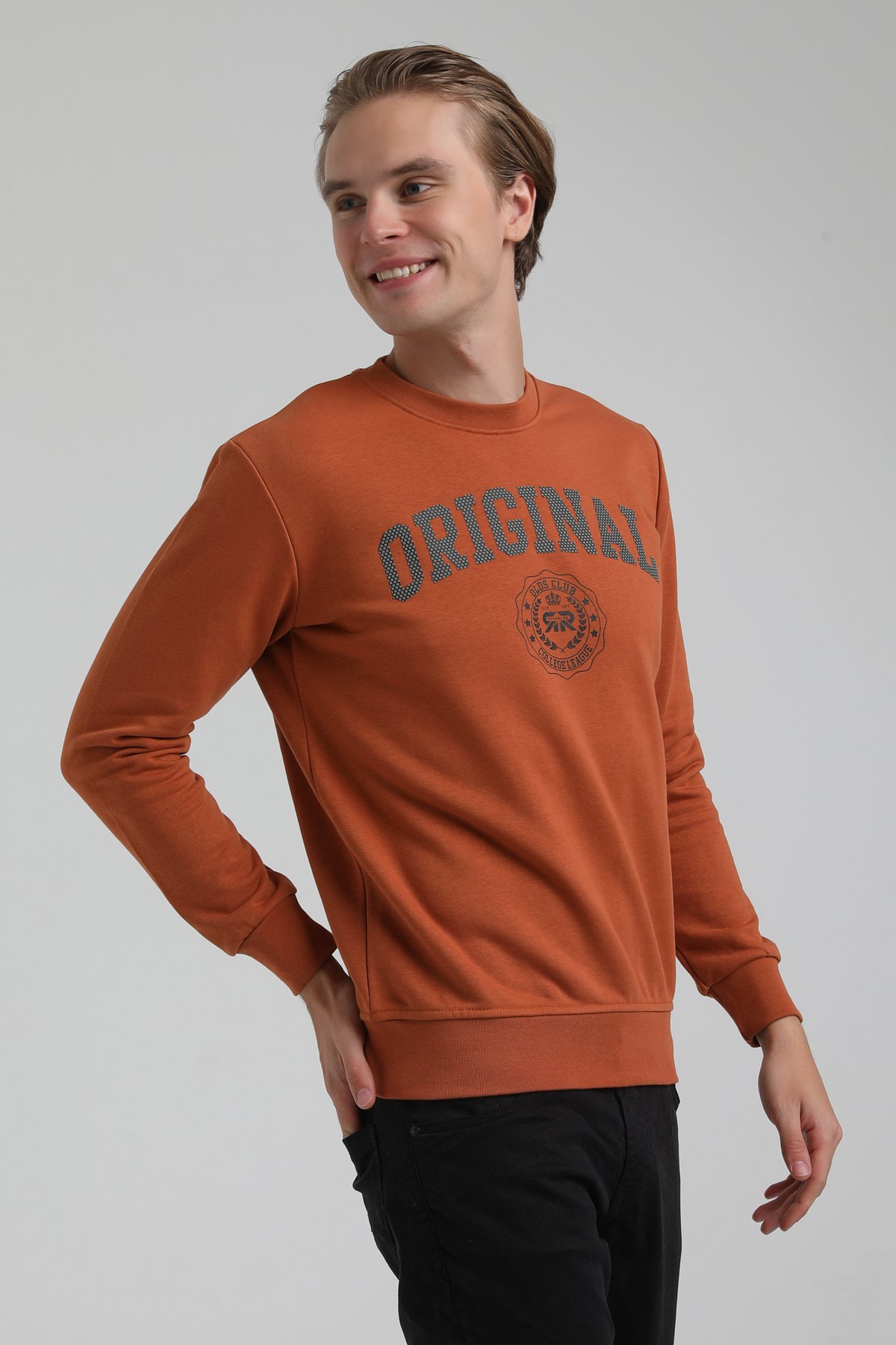New World Polo Bisiklet Yaka Kiremit Regular Sweatshirt 22FWM60132