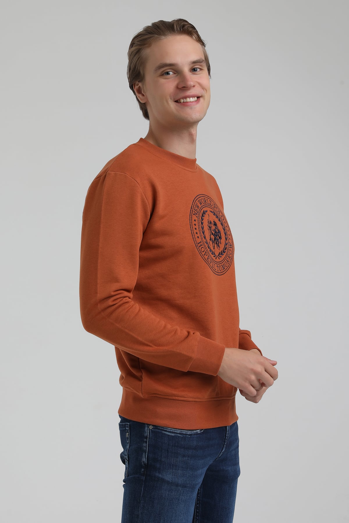 New World Polo Bisiklet Yaka Kiremit Regular Sweatshirt 22FWM60118